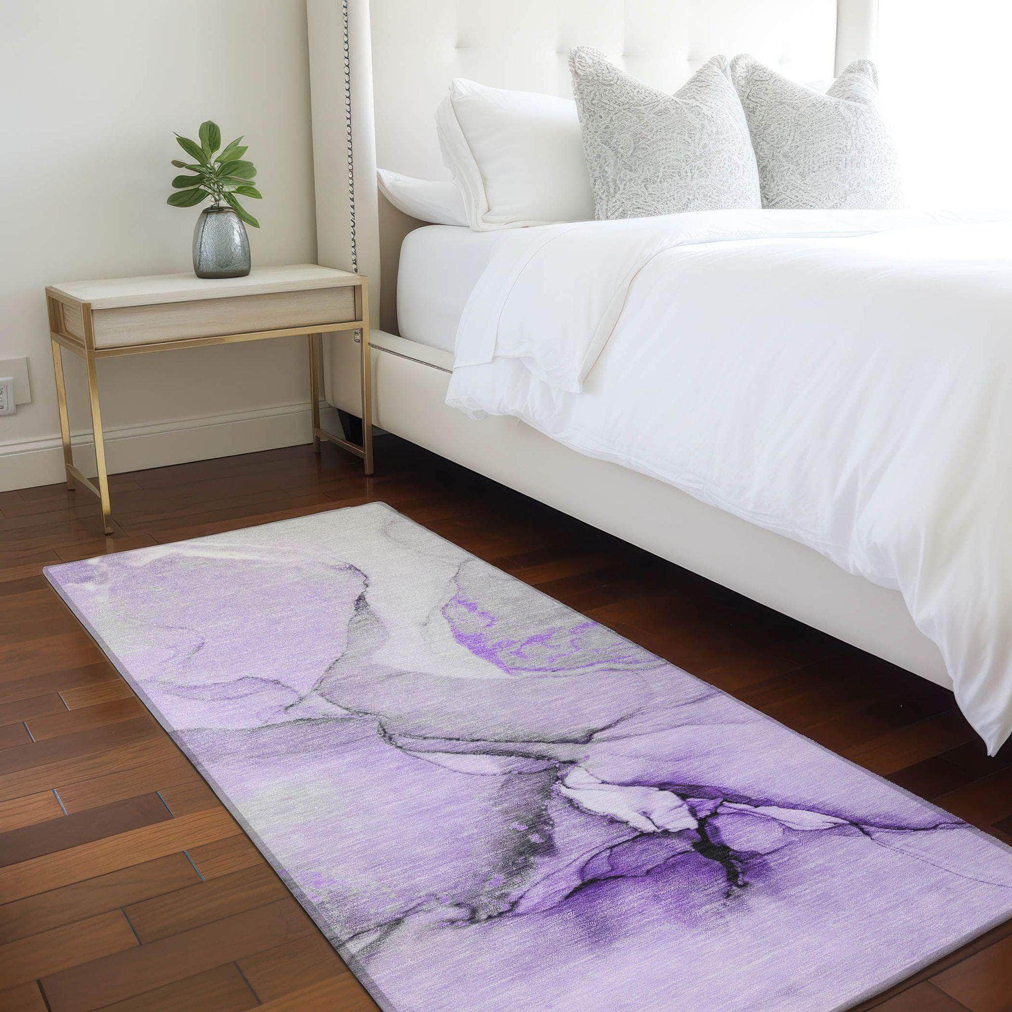 Machine Made ACN506 Purple Rugs