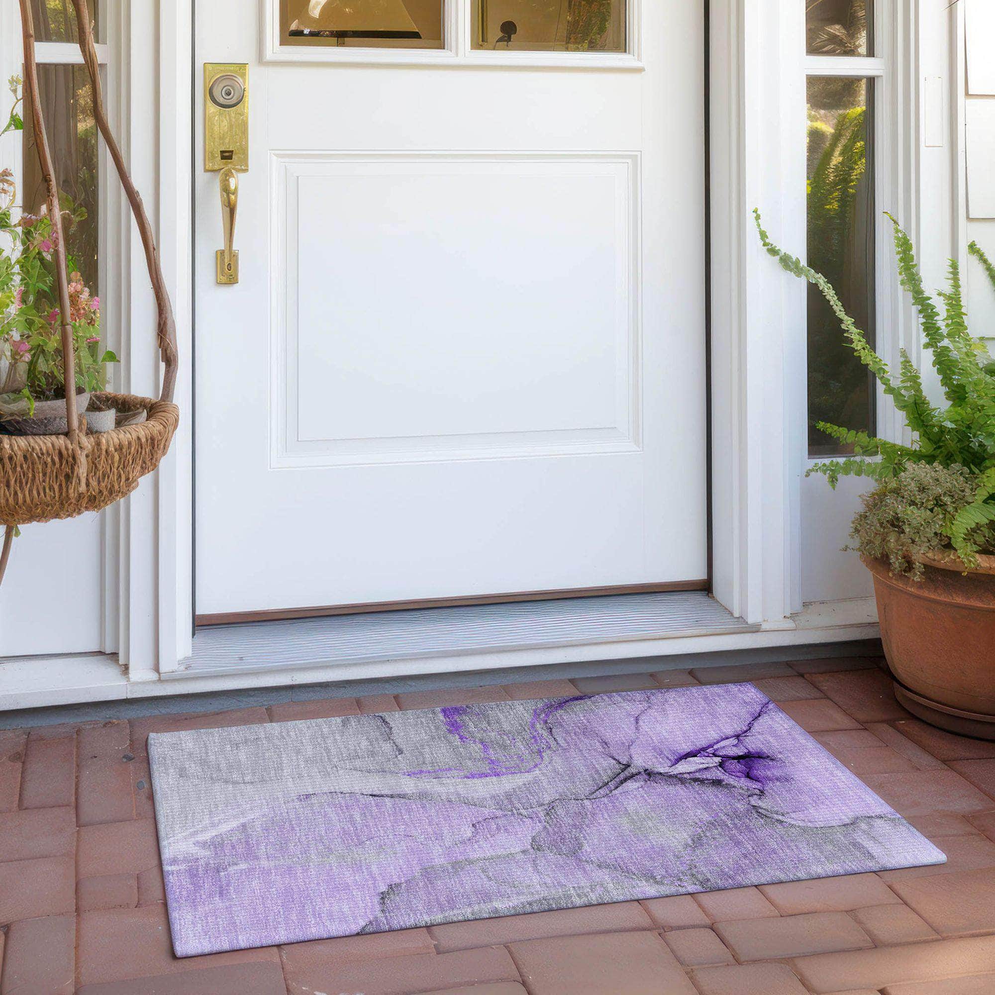 Machine Made ACN506 Purple Rugs