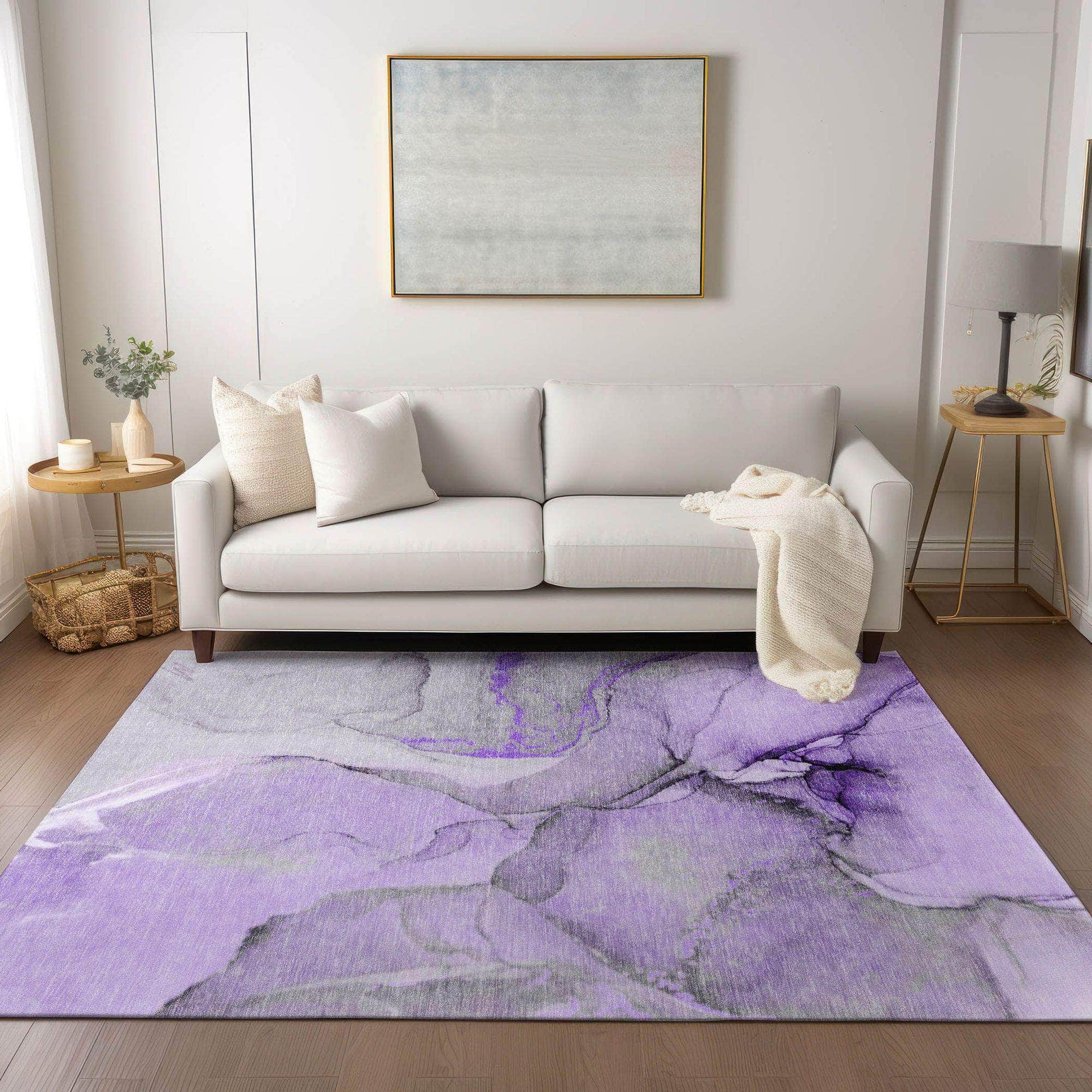 Machine Made ACN506 Purple Rugs