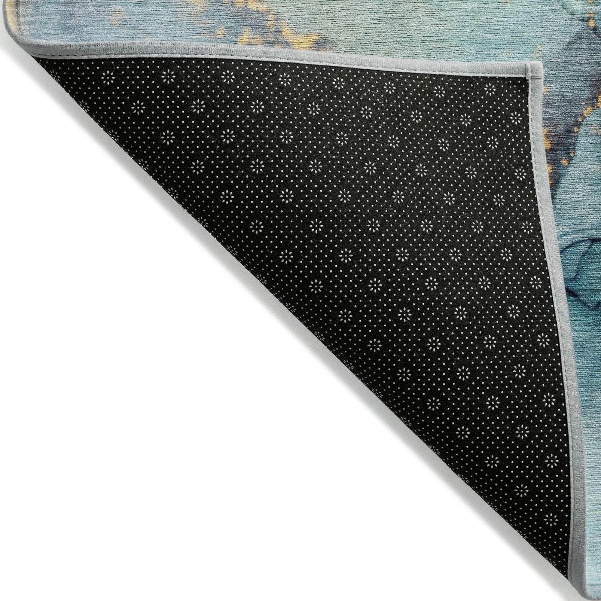 Machine Made ACN506 Teal Rugs