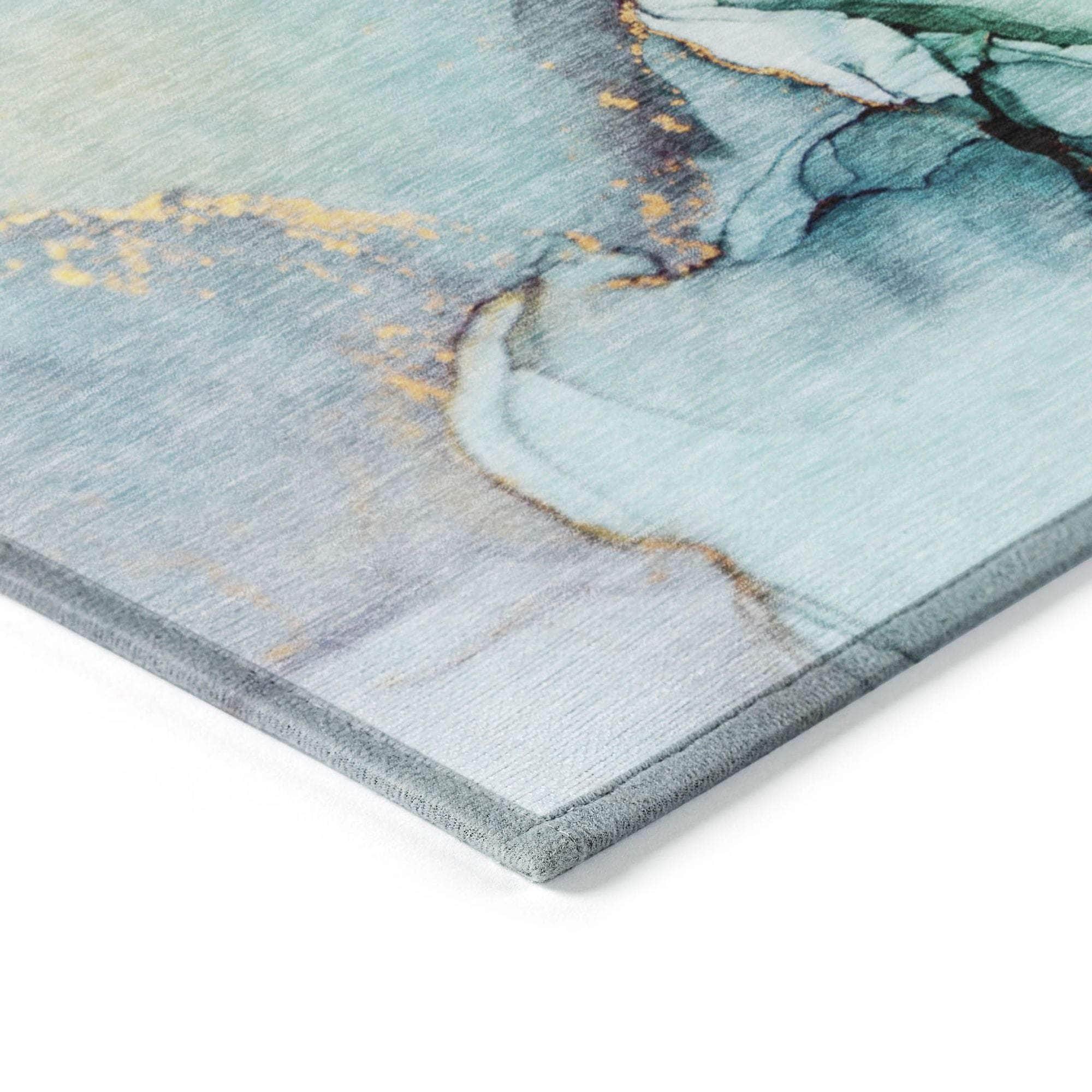Machine Made ACN506 Teal Rugs