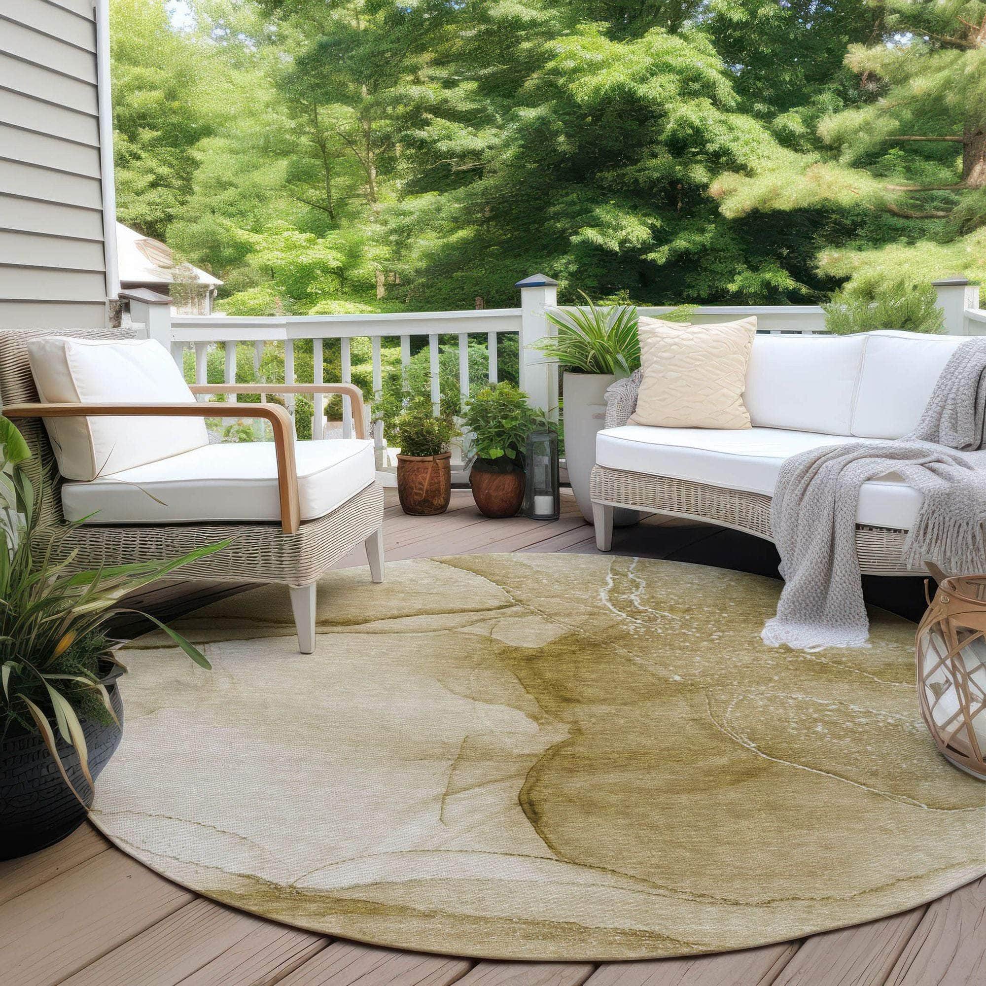 Machine Made ACN507 Beige Brown Rugs