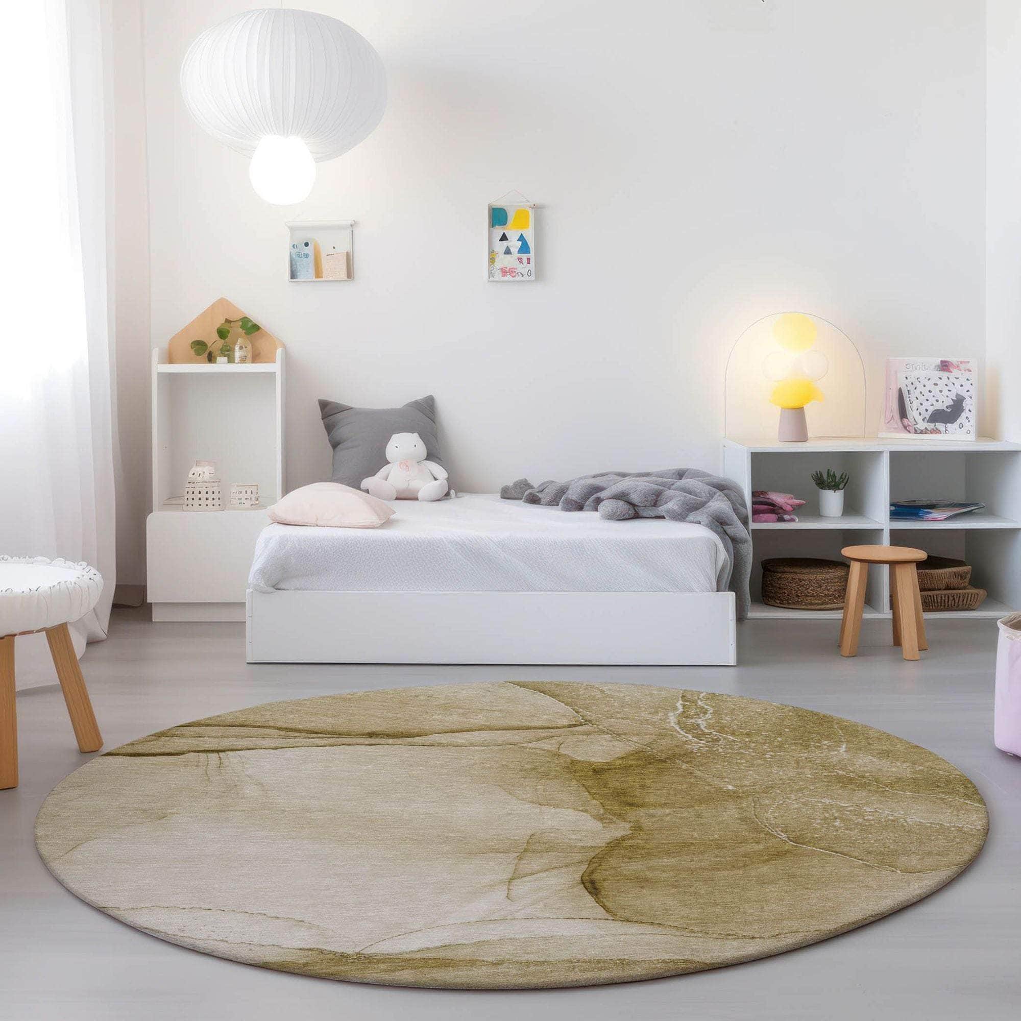 Machine Made ACN507 Beige Brown Rugs