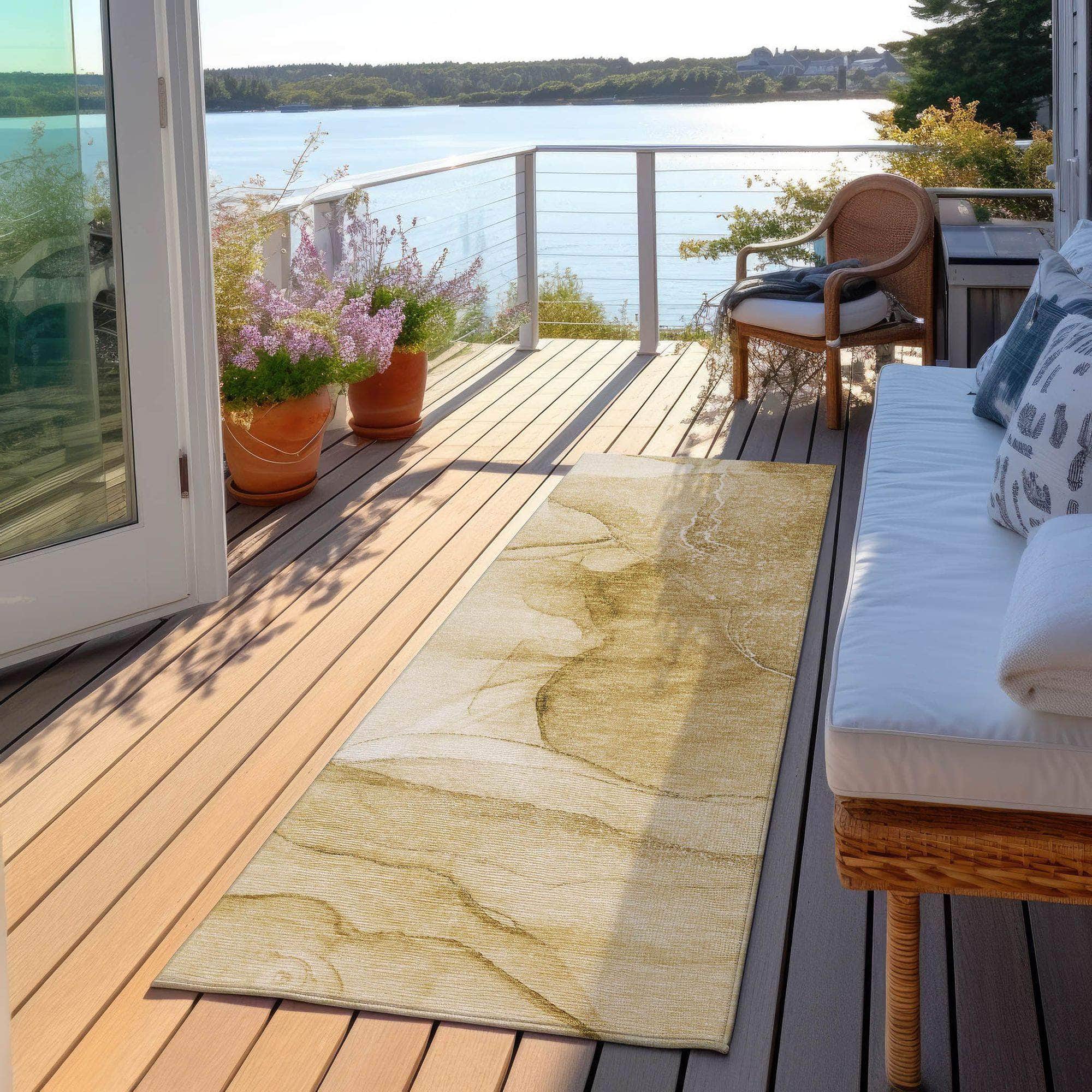 Machine Made ACN507 Beige Brown Rugs