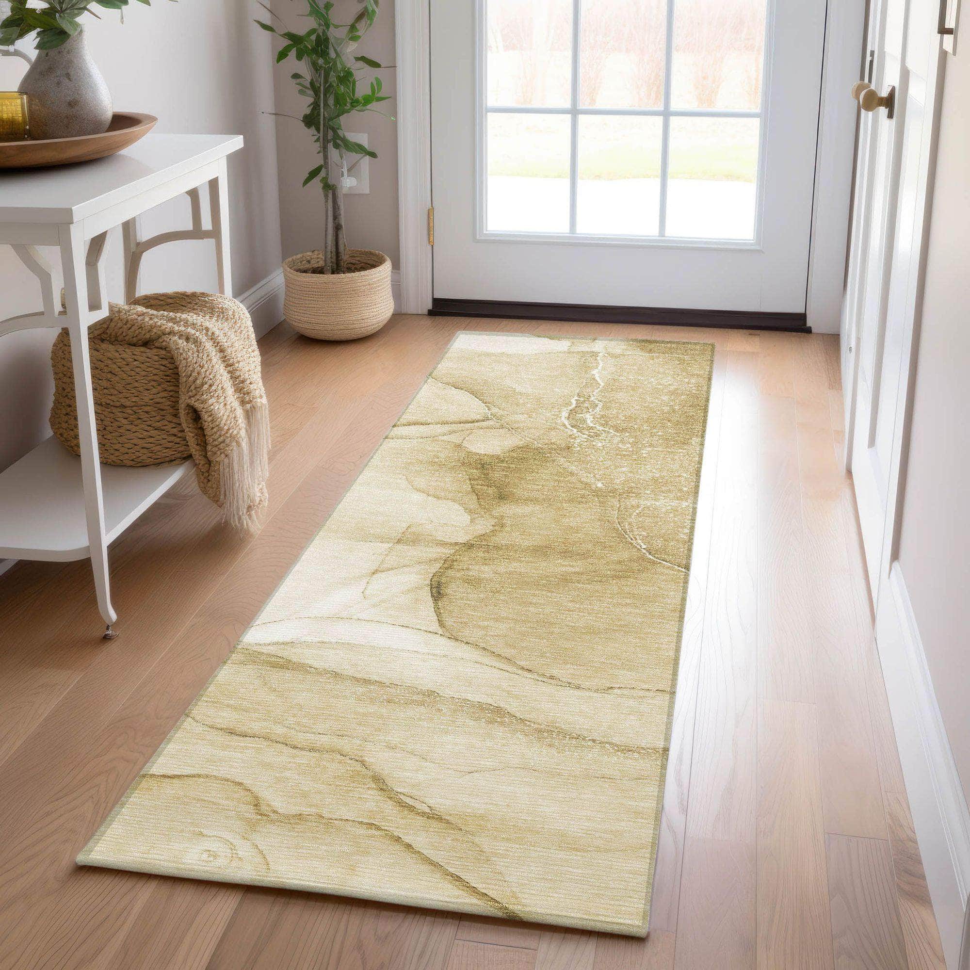 Machine Made ACN507 Beige Brown Rugs