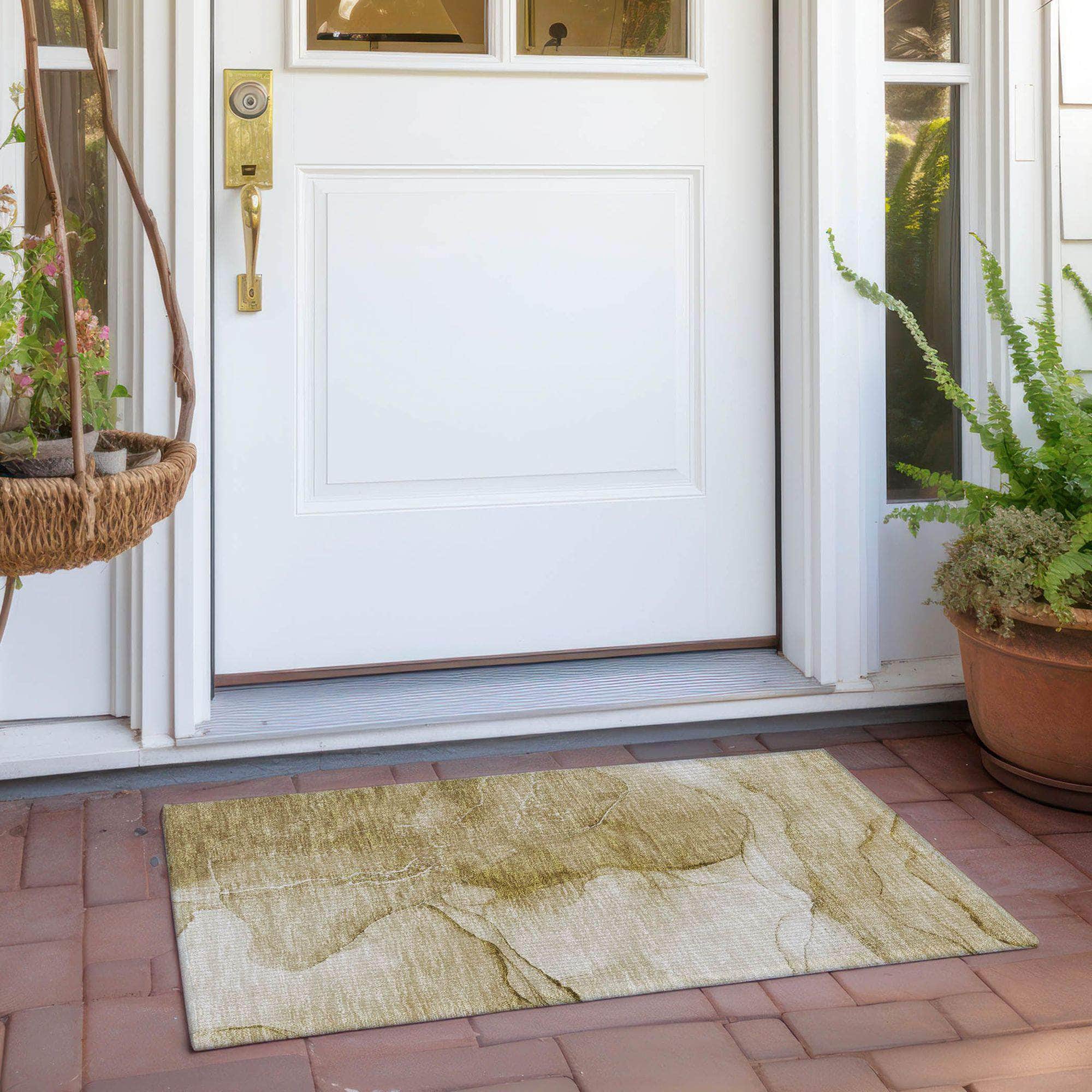 Machine Made ACN507 Beige Brown Rugs