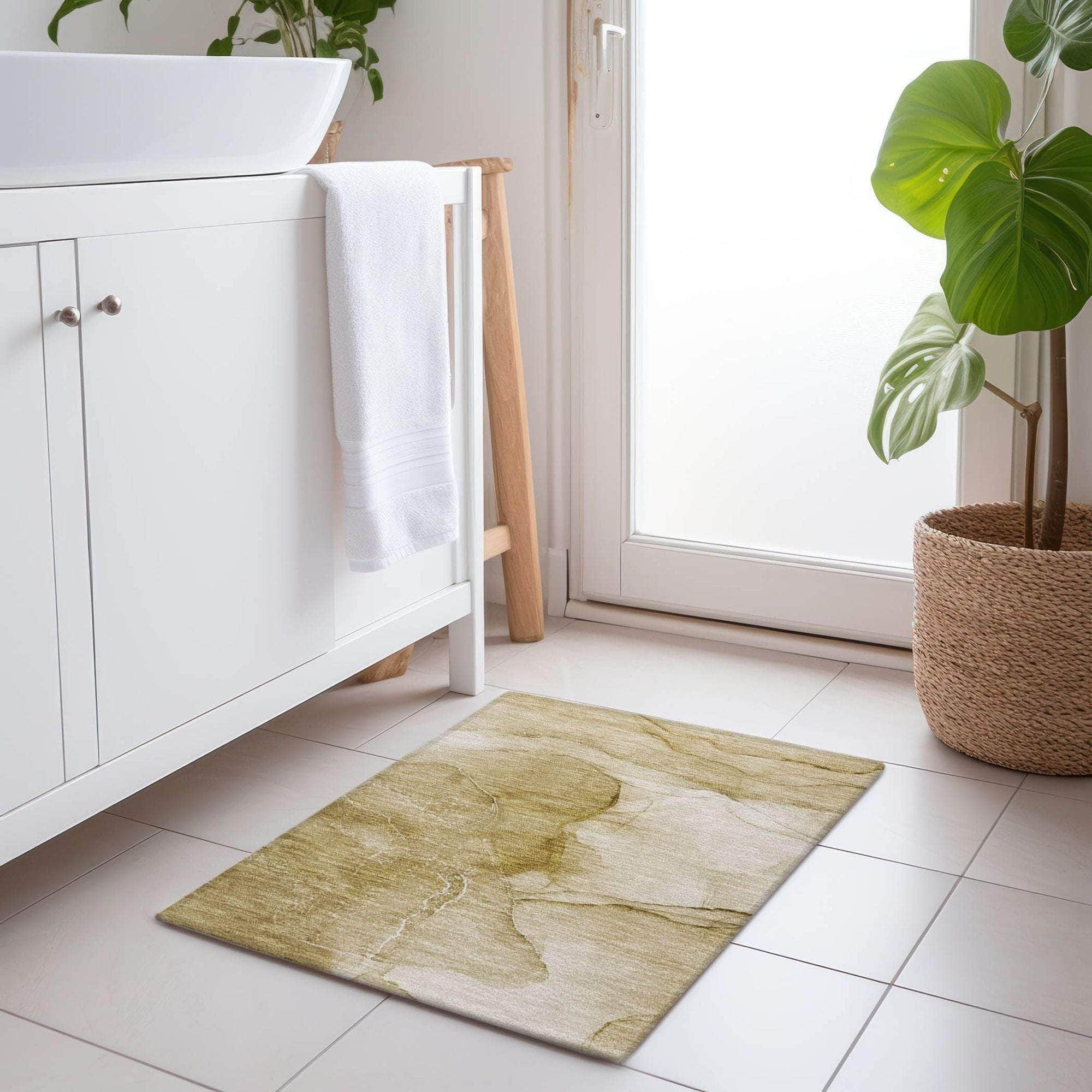 Machine Made ACN507 Beige Brown Rugs