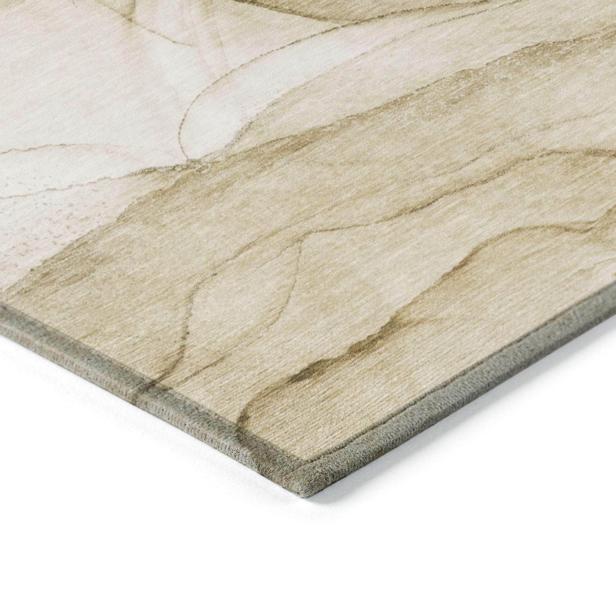 Machine Made ACN507 Beige Brown Rugs