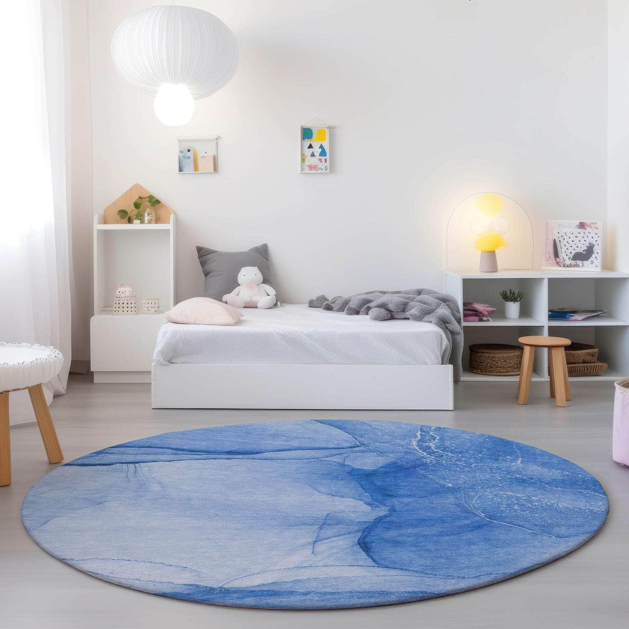 Machine Made ACN507 Blue Rugs