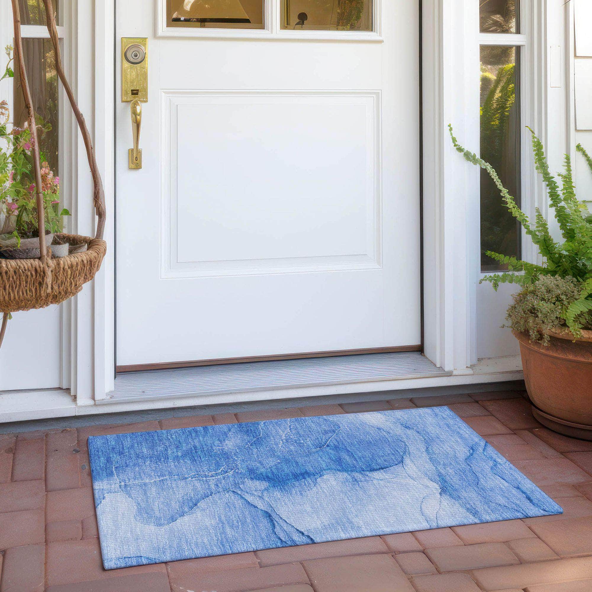 Machine Made ACN507 Blue Rugs