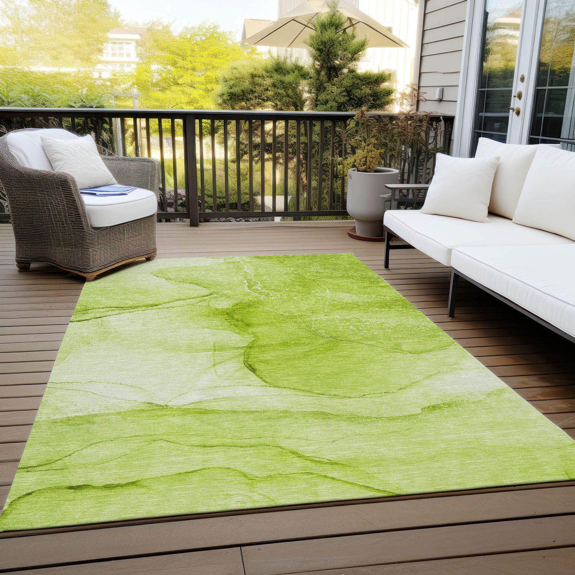 Machine Made ACN507 Green Rugs