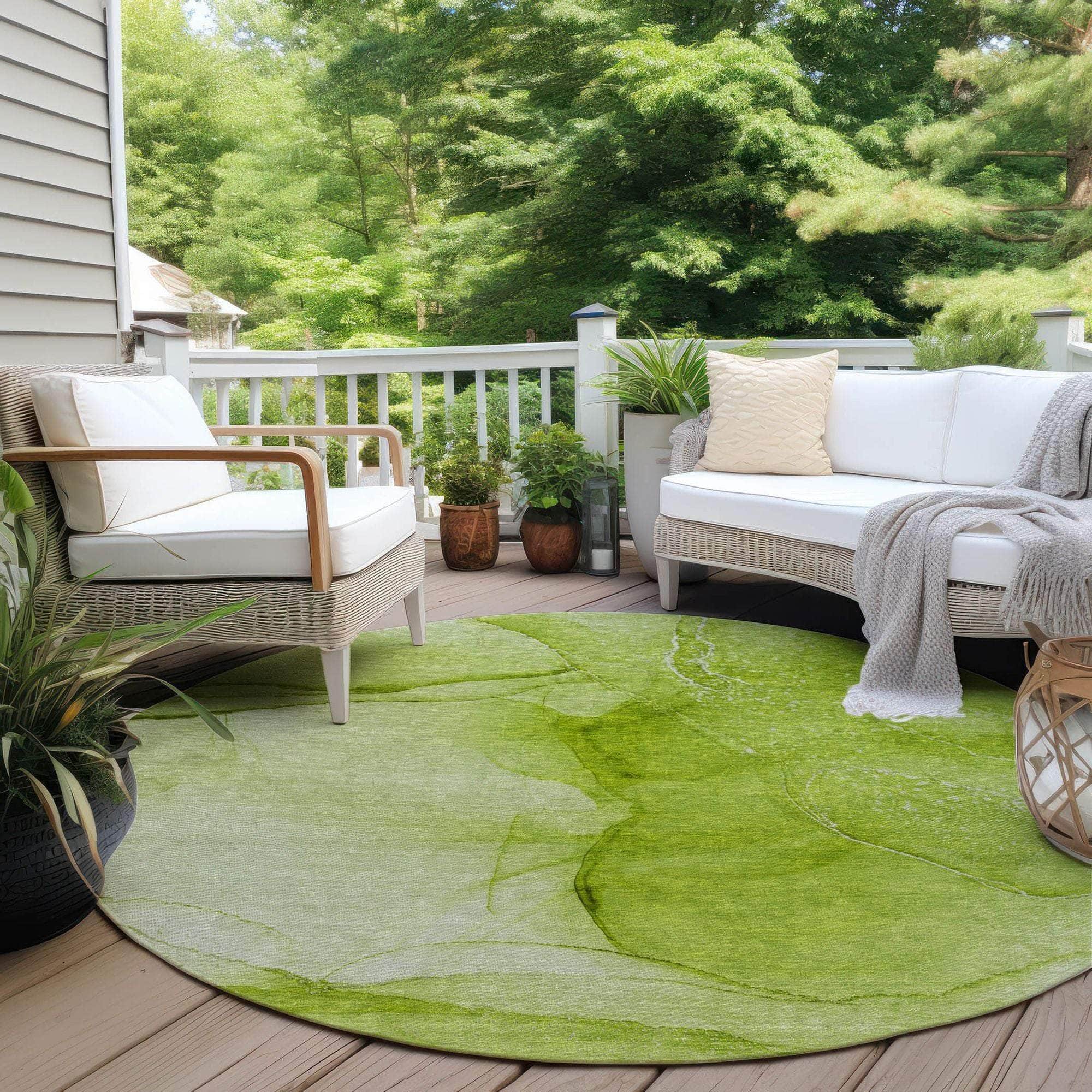 Machine Made ACN507 Green Rugs