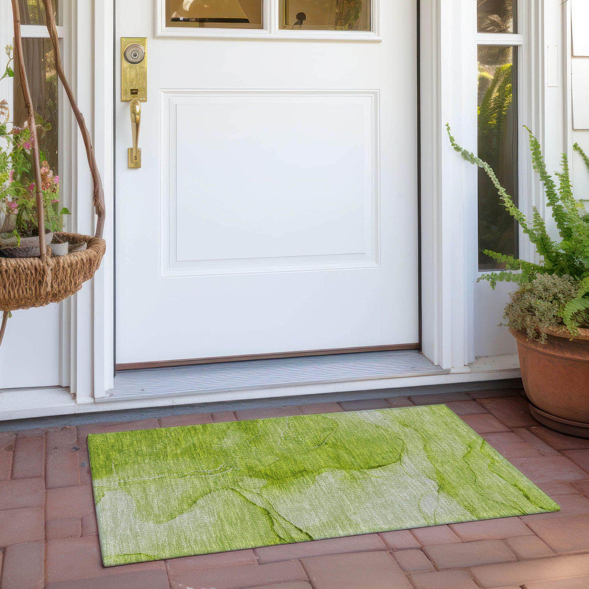 Machine Made ACN507 Green Rugs