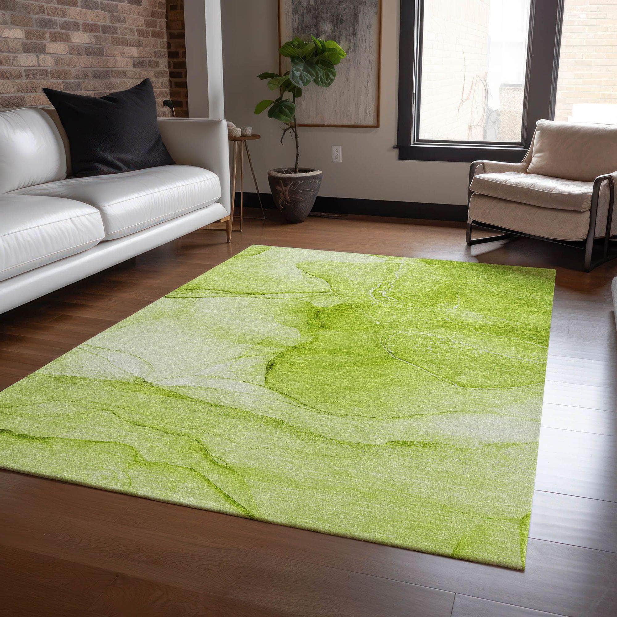 Machine Made ACN507 Green Rugs