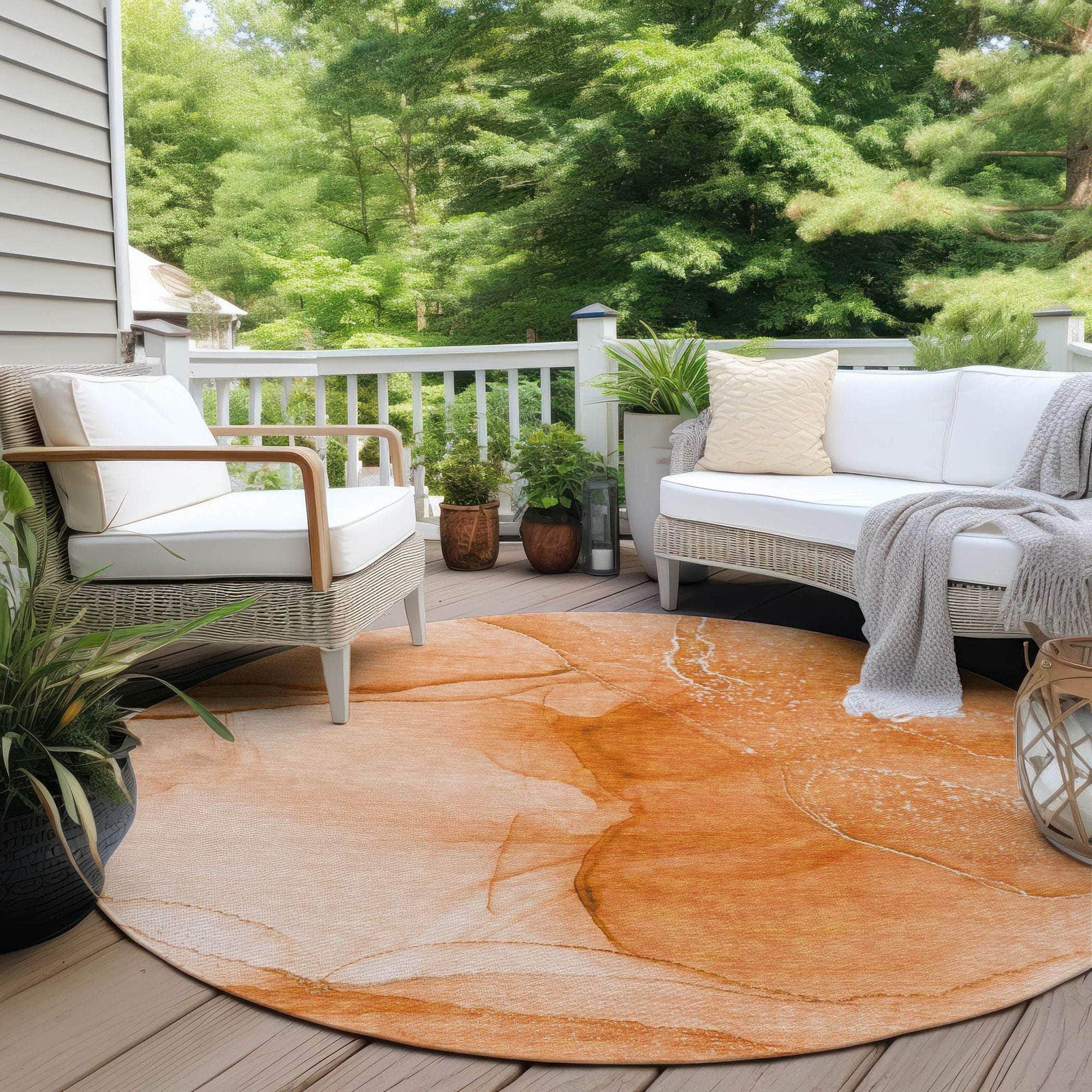 Machine Made ACN507 Orange Rugs