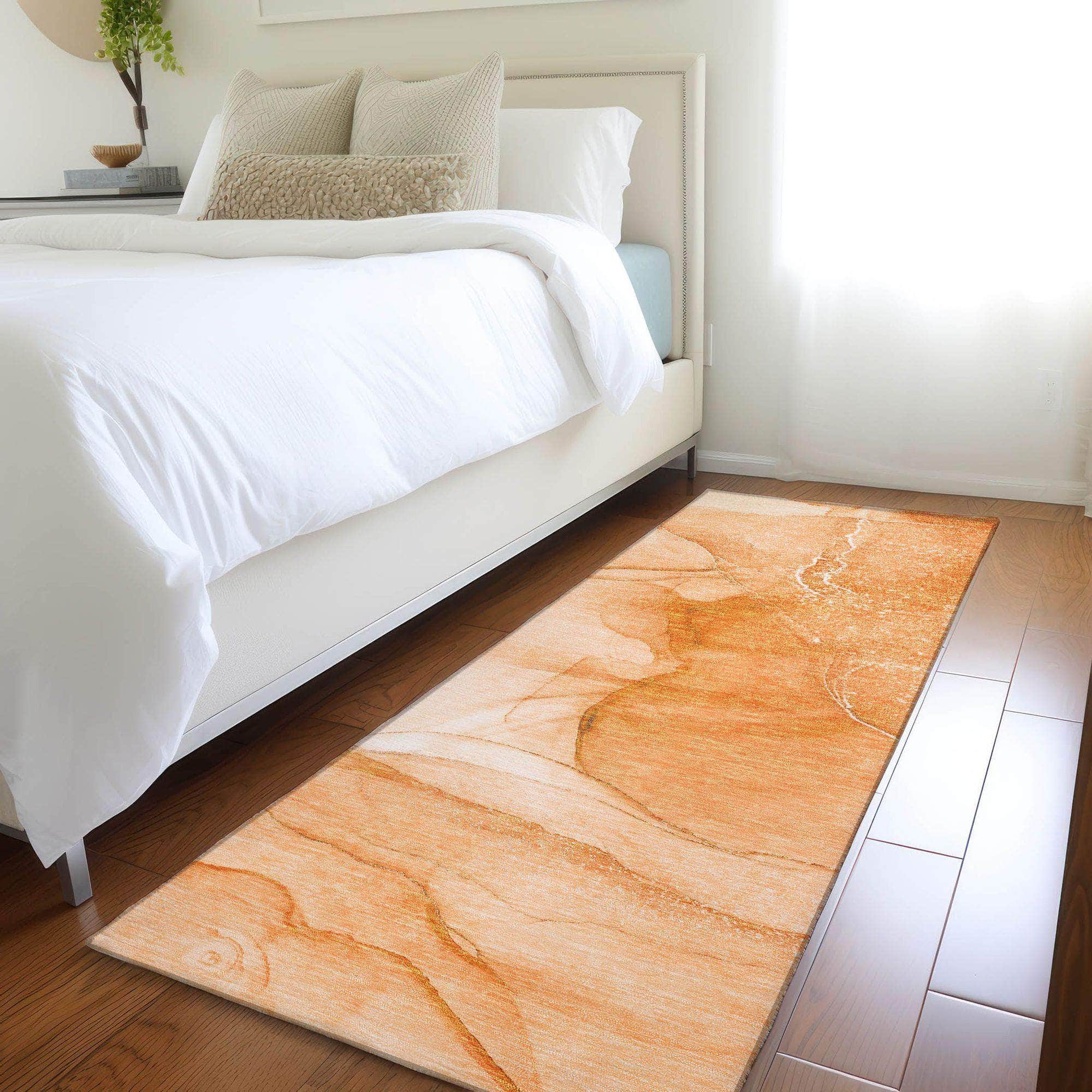 Machine Made ACN507 Orange Rugs