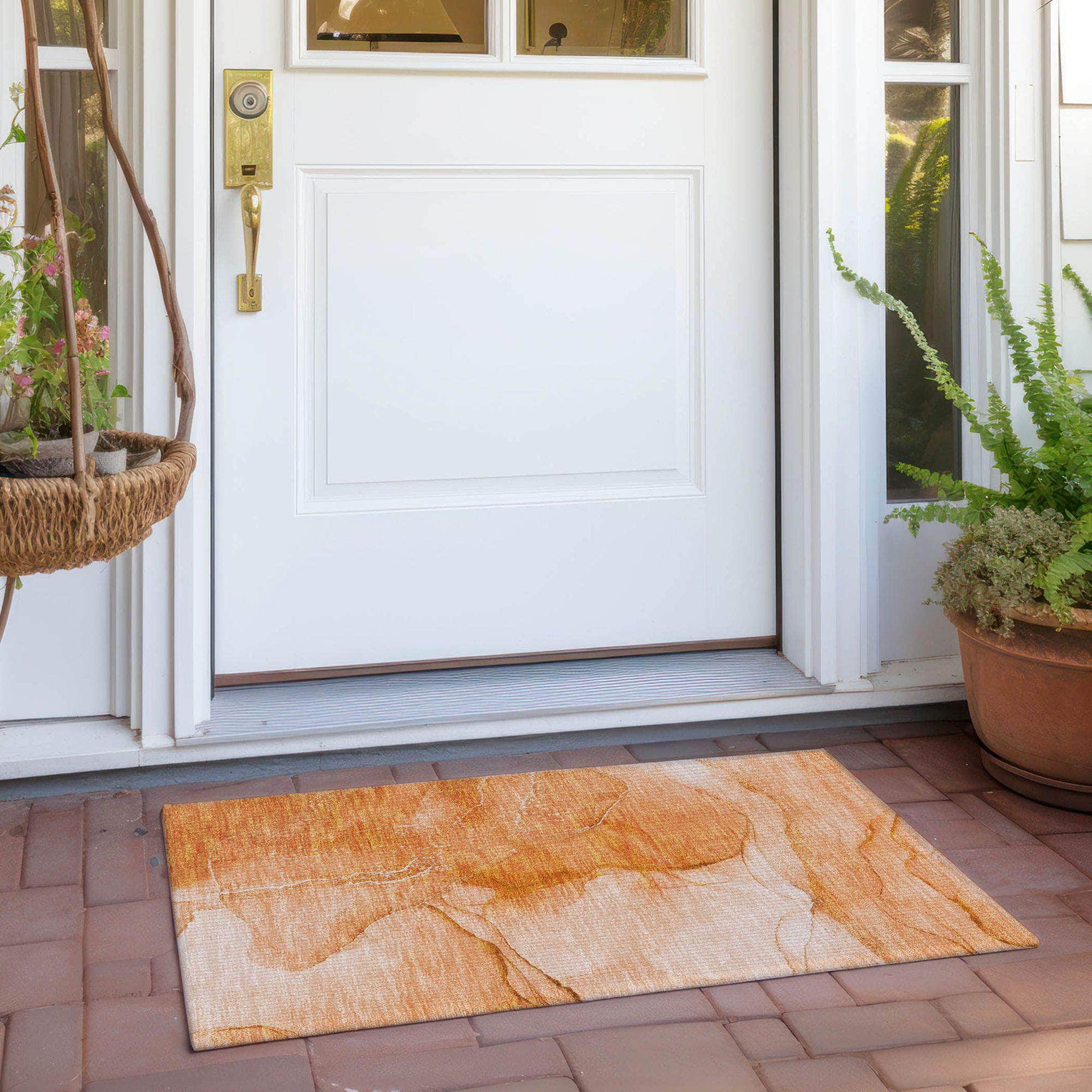 Machine Made ACN507 Orange Rugs