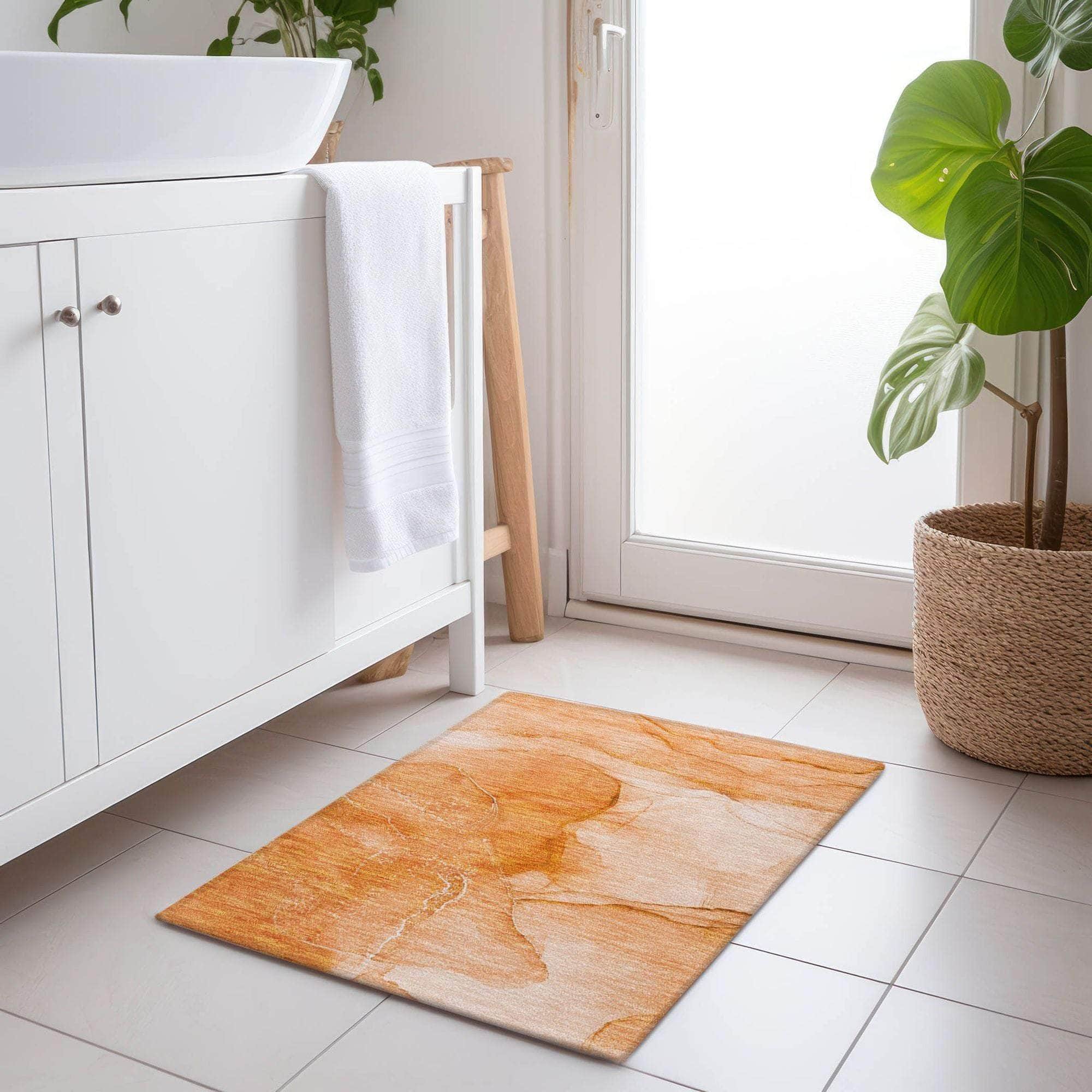 Machine Made ACN507 Orange Rugs
