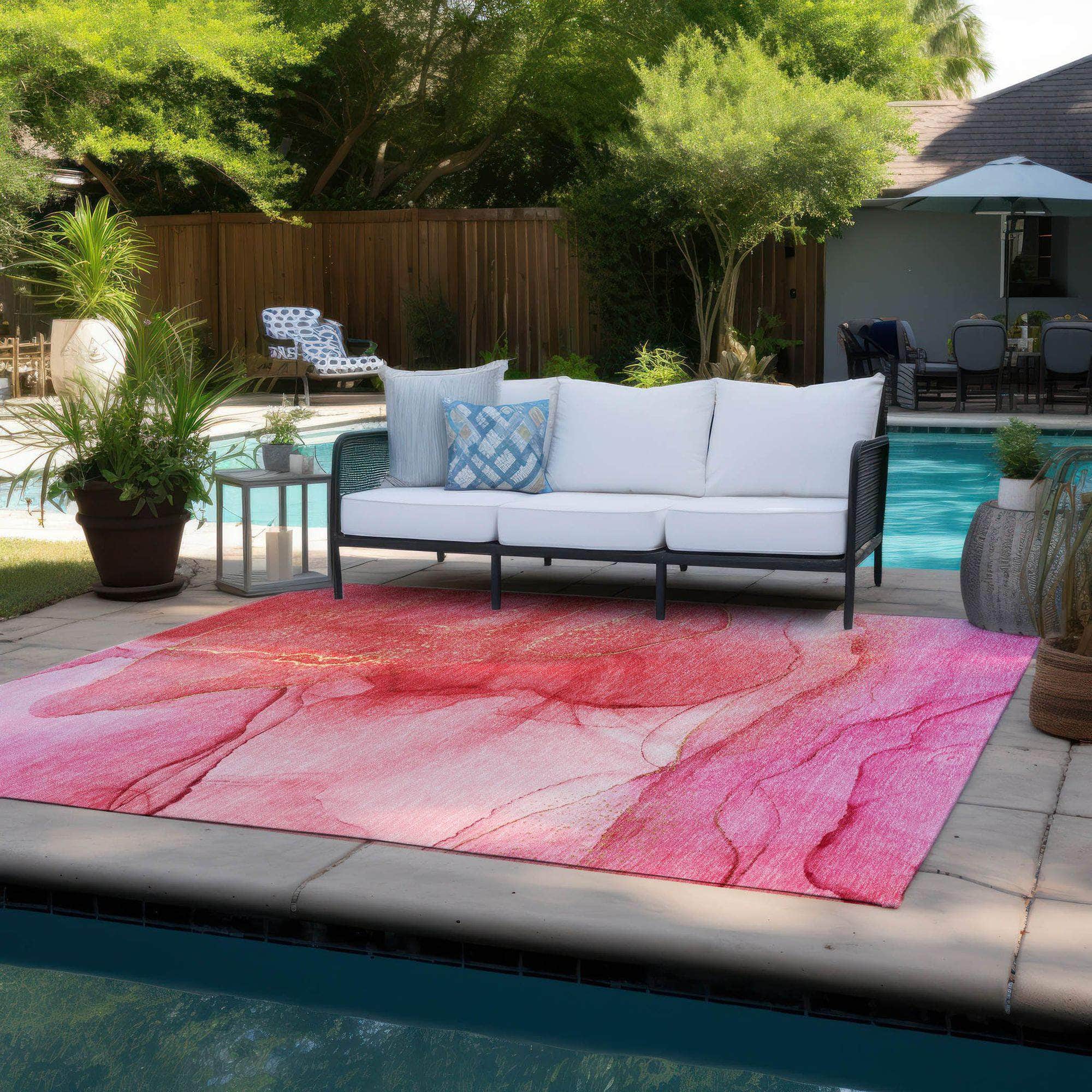 Machine Made ACN507 Pink Rugs
