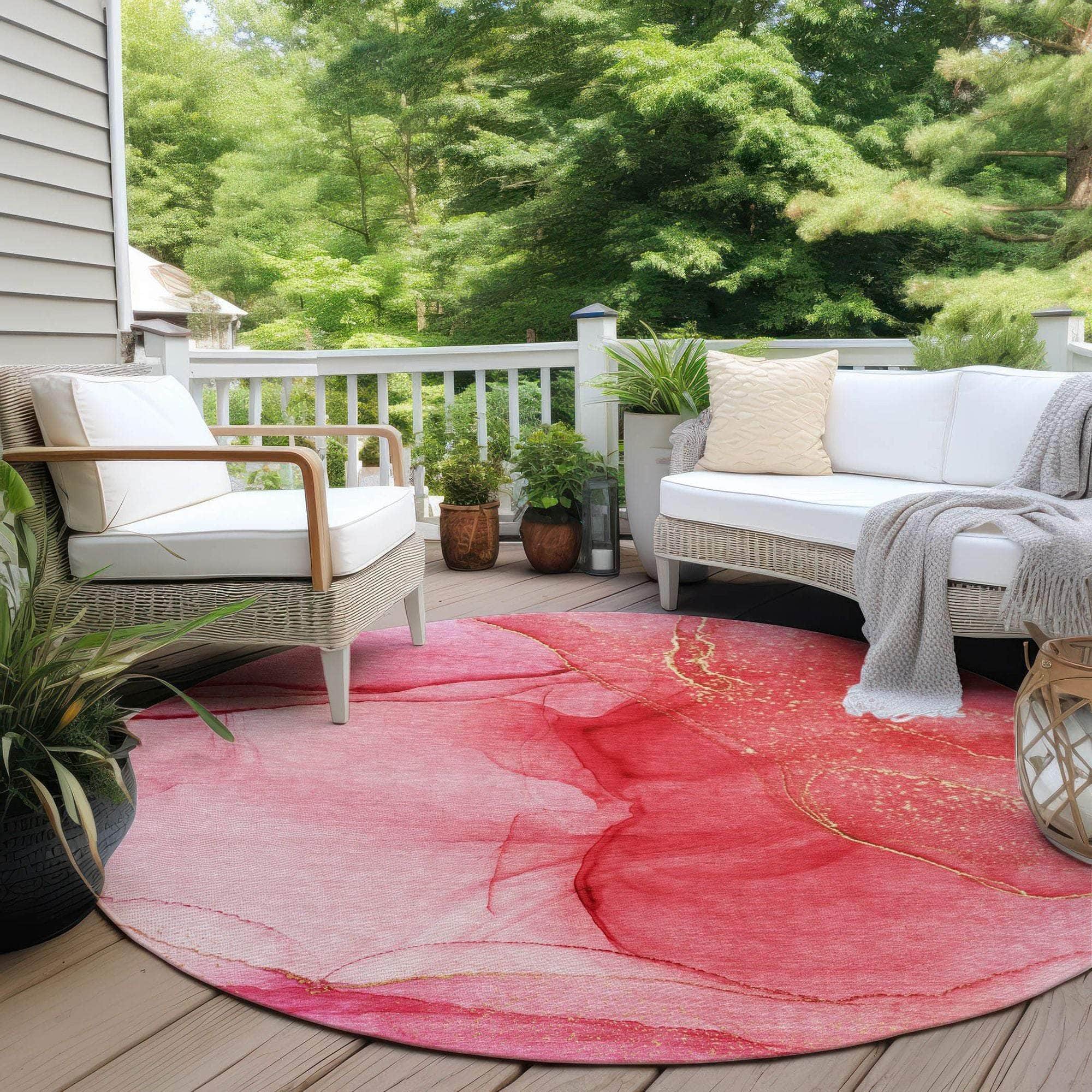 Machine Made ACN507 Pink Rugs