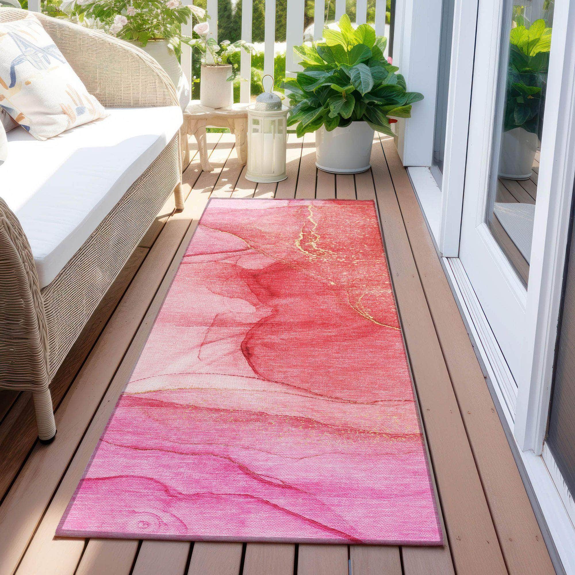Machine Made ACN507 Pink Rugs