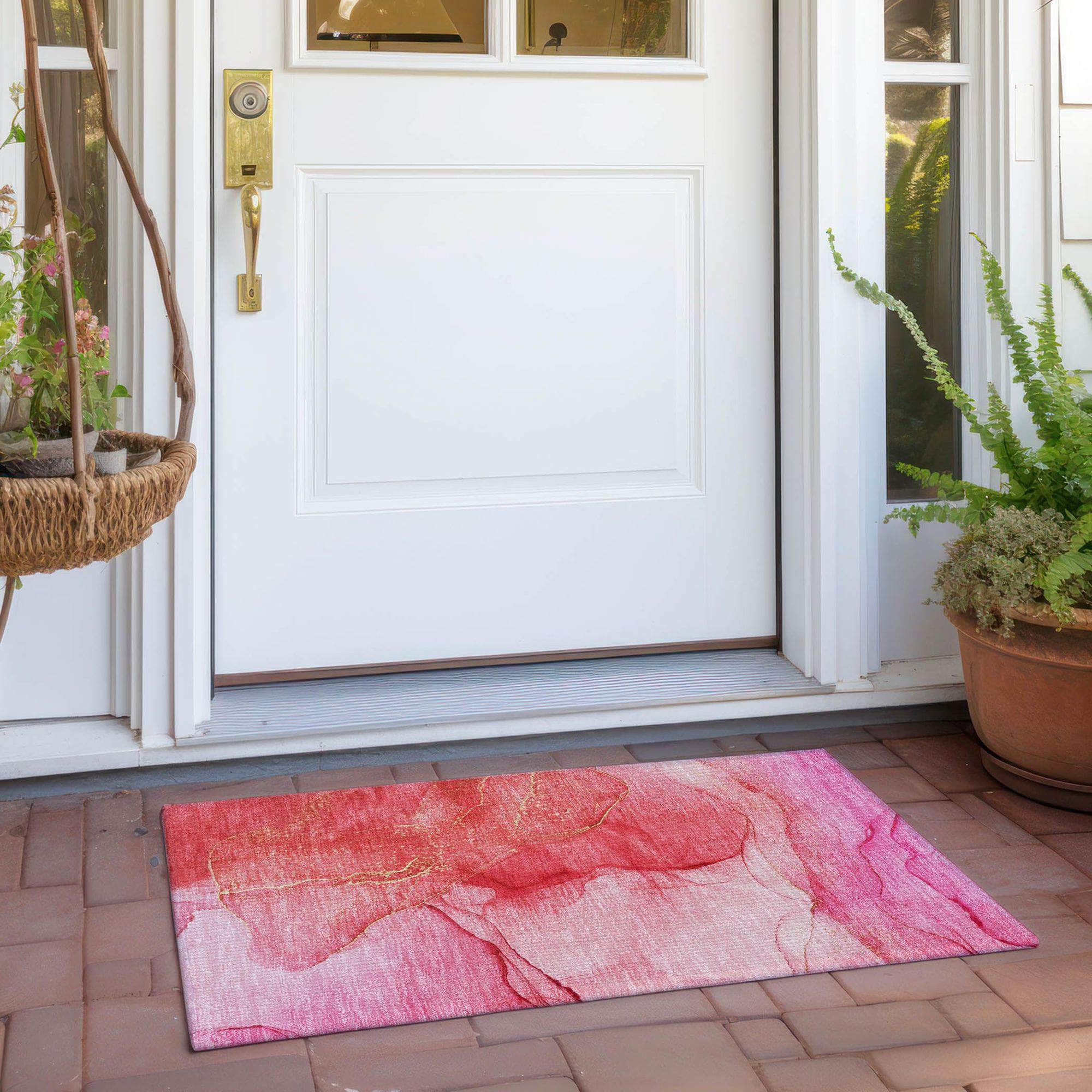 Machine Made ACN507 Pink Rugs