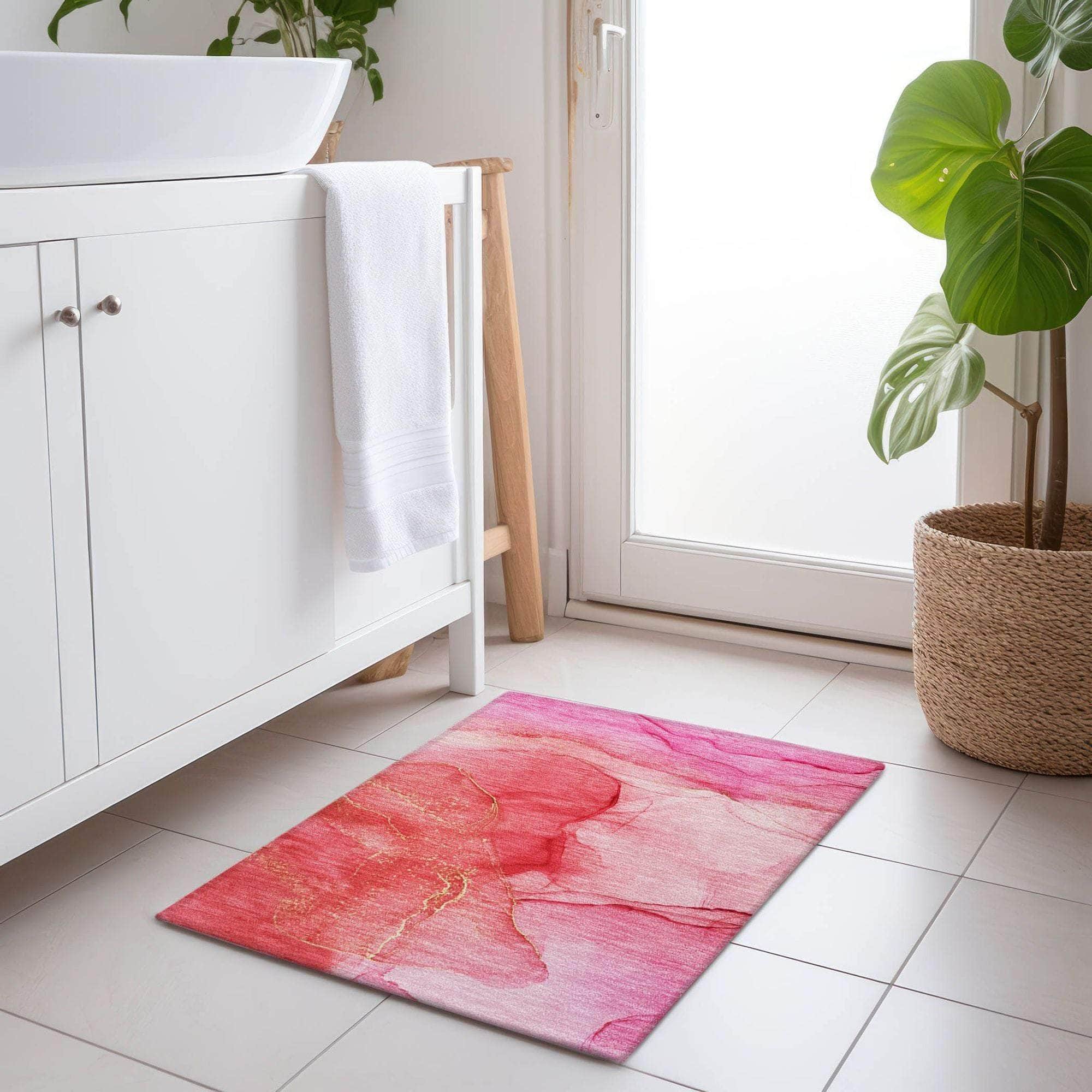 Machine Made ACN507 Pink Rugs