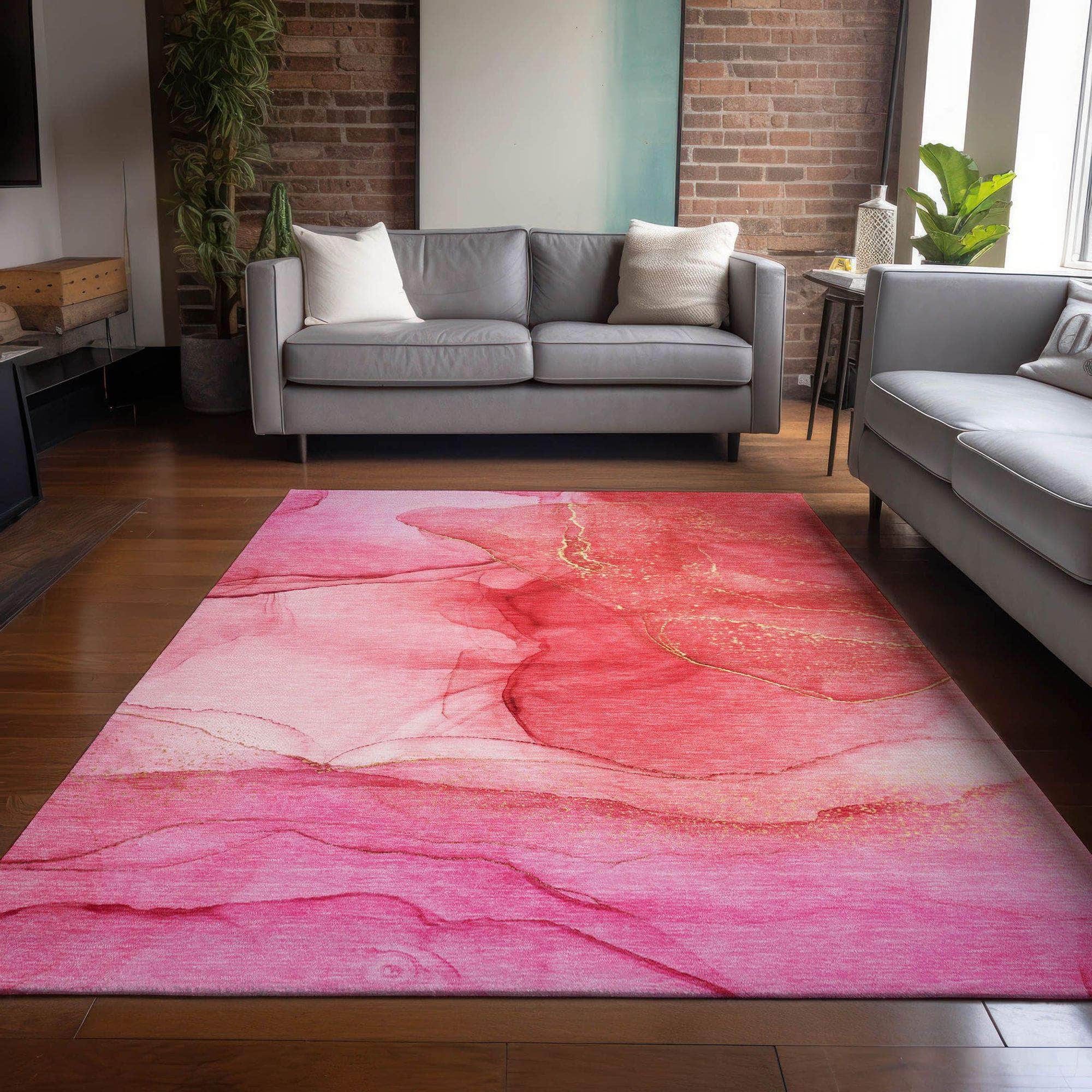 Machine Made ACN507 Pink Rugs