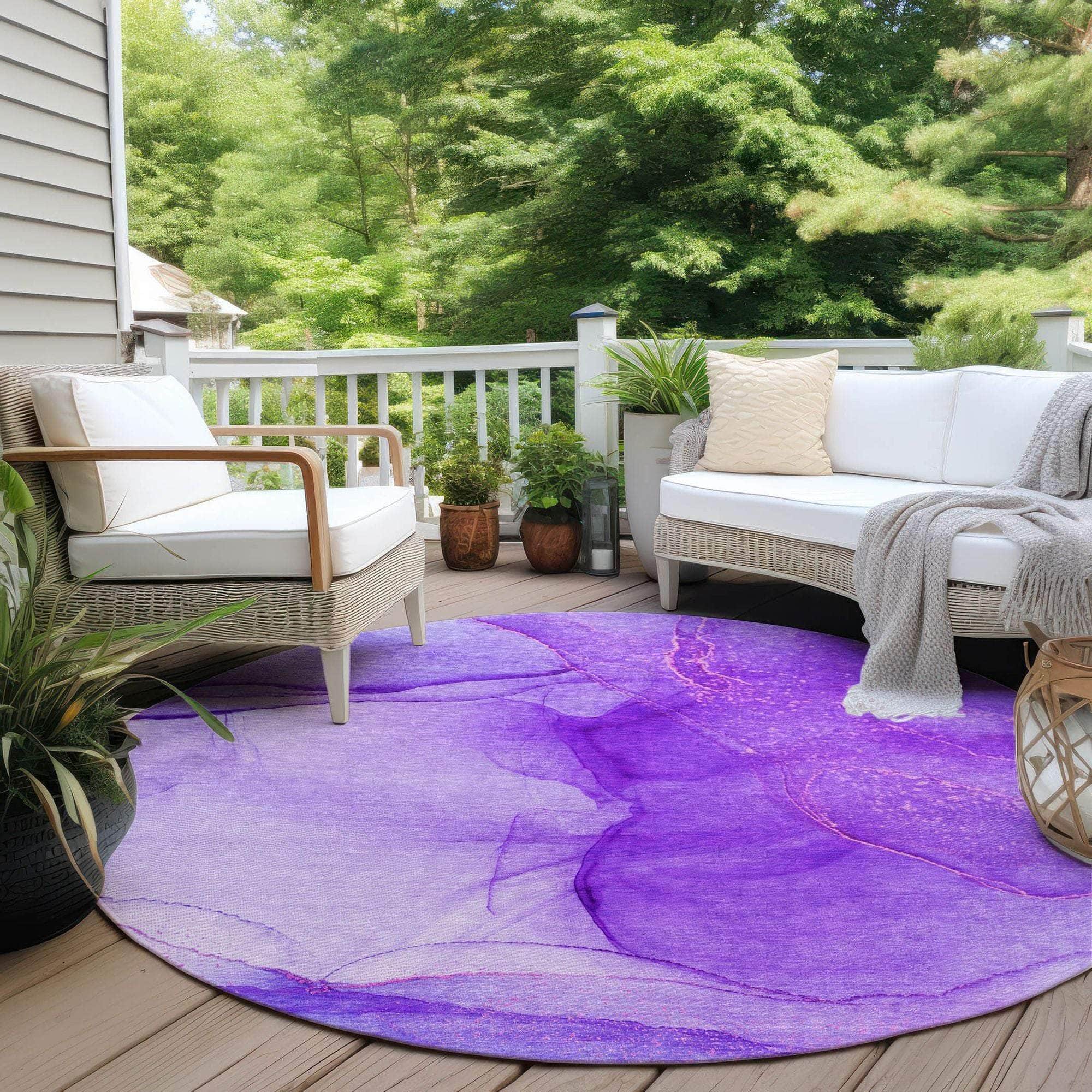 Machine Made ACN507 Purple Rugs