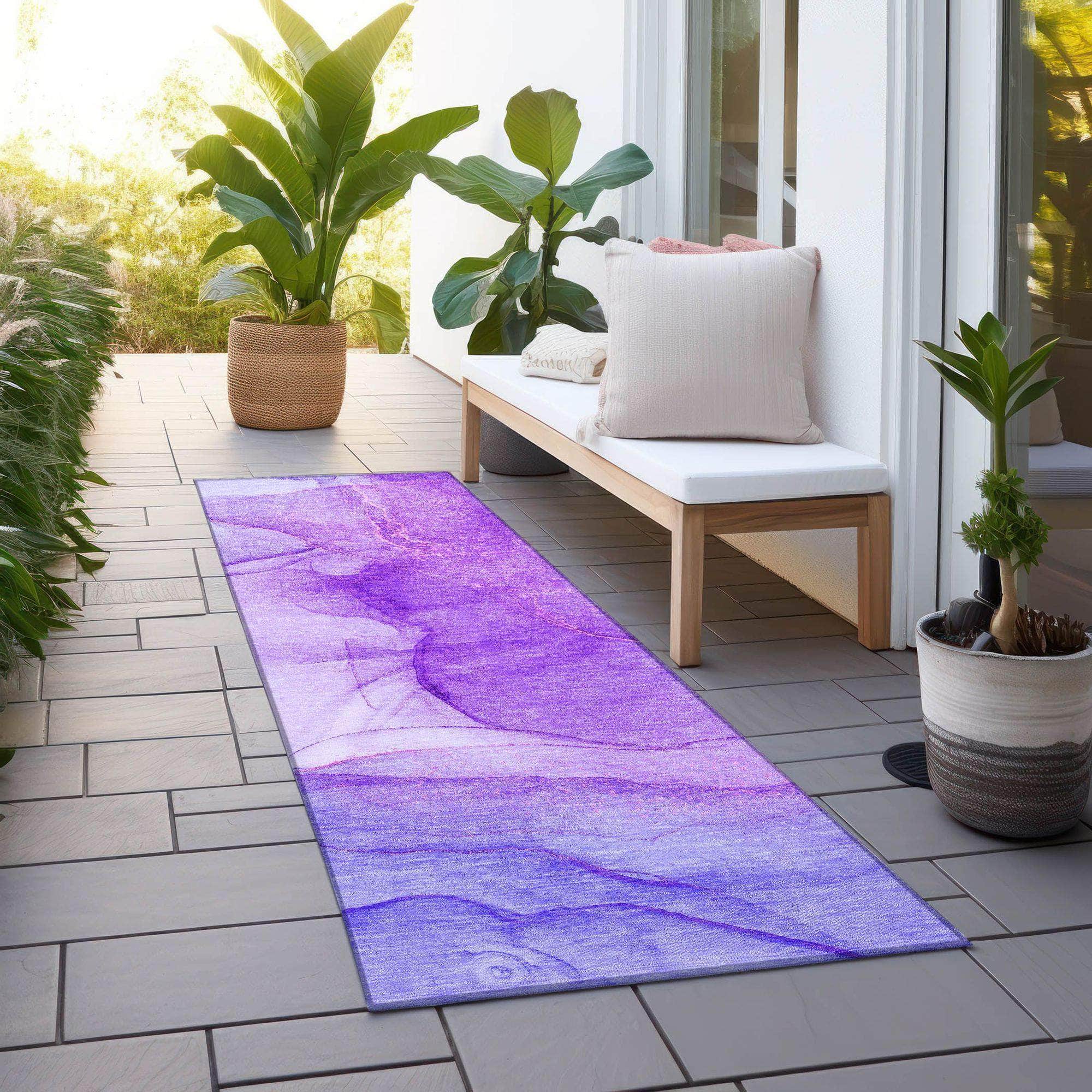 Machine Made ACN507 Purple Rugs