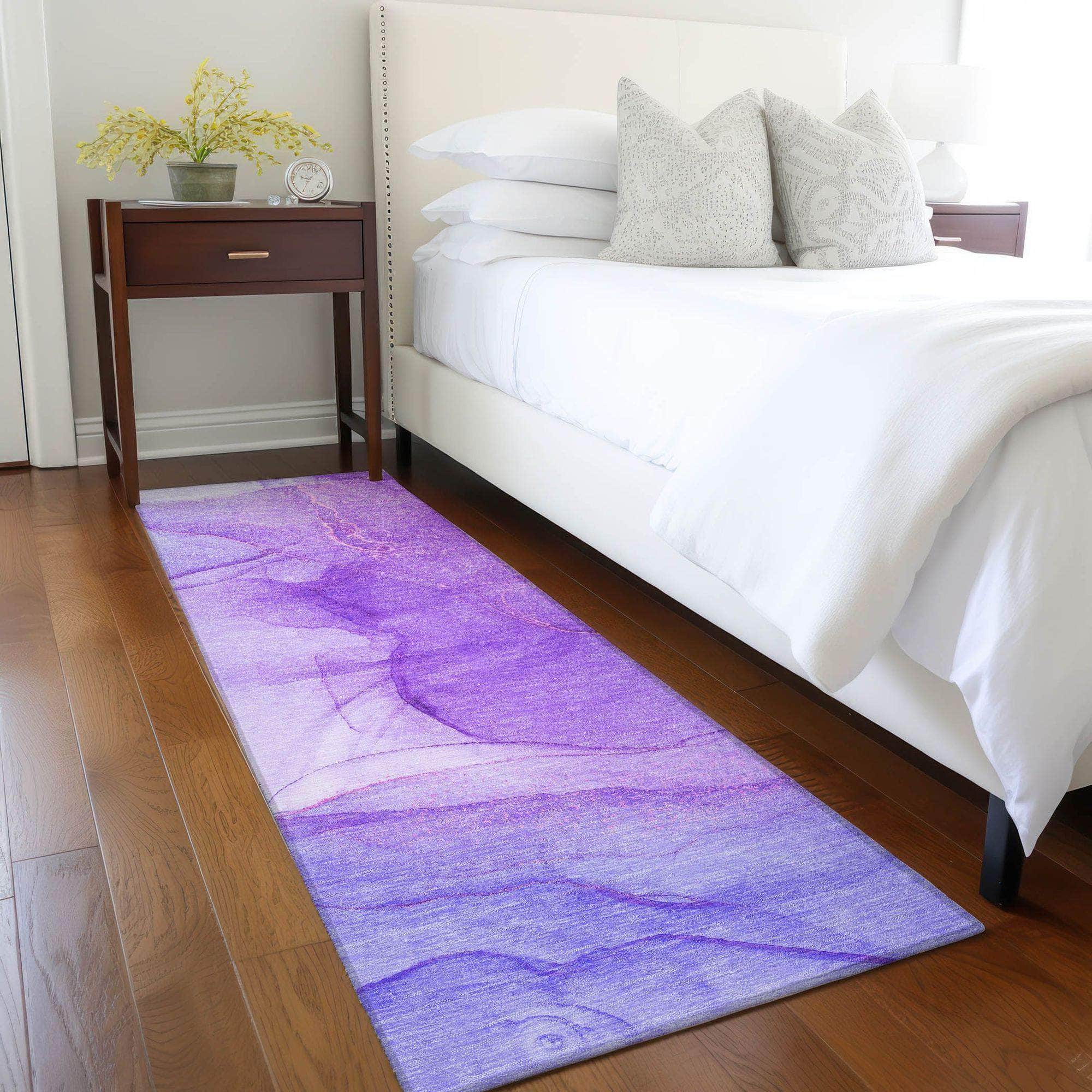Machine Made ACN507 Purple Rugs