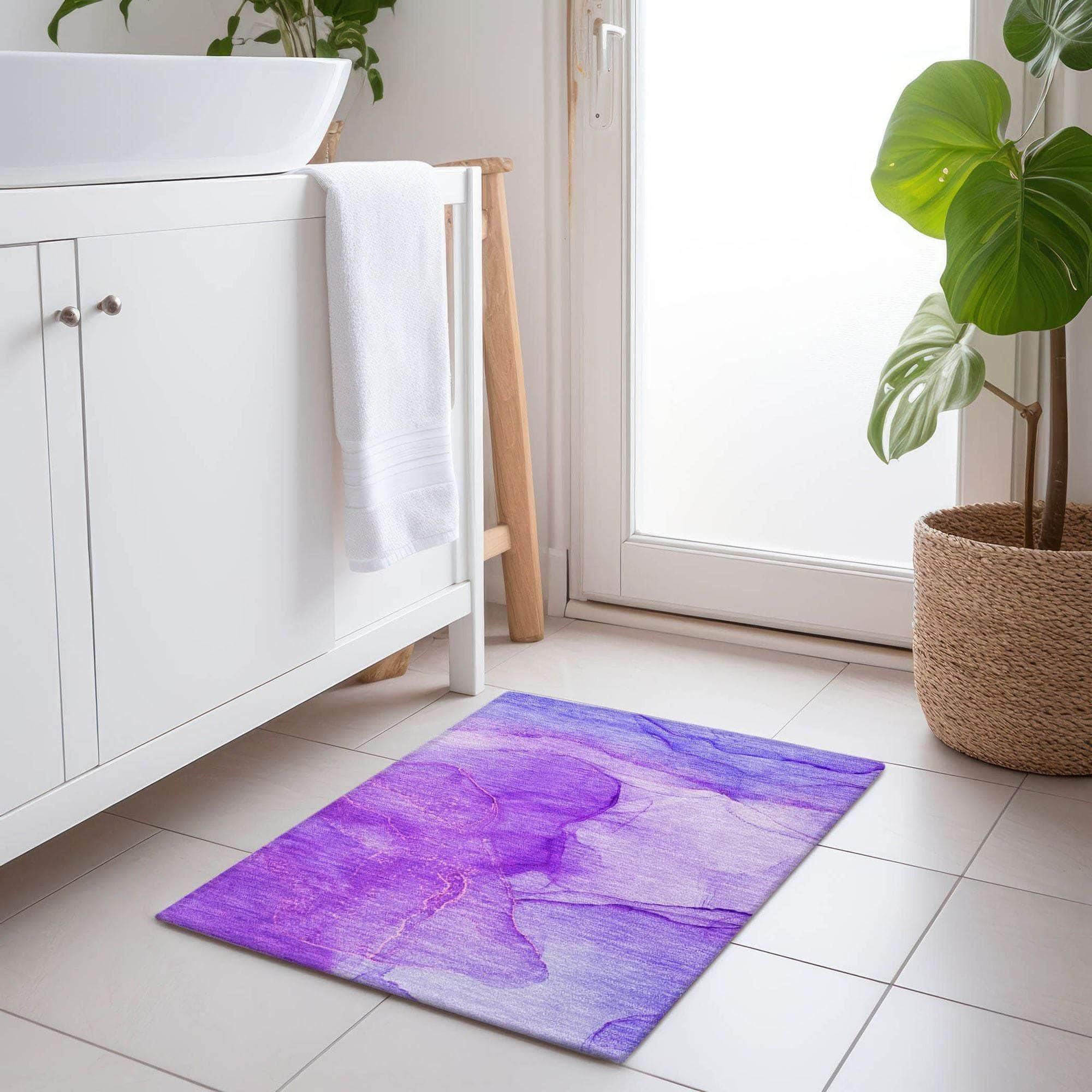 Machine Made ACN507 Purple Rugs