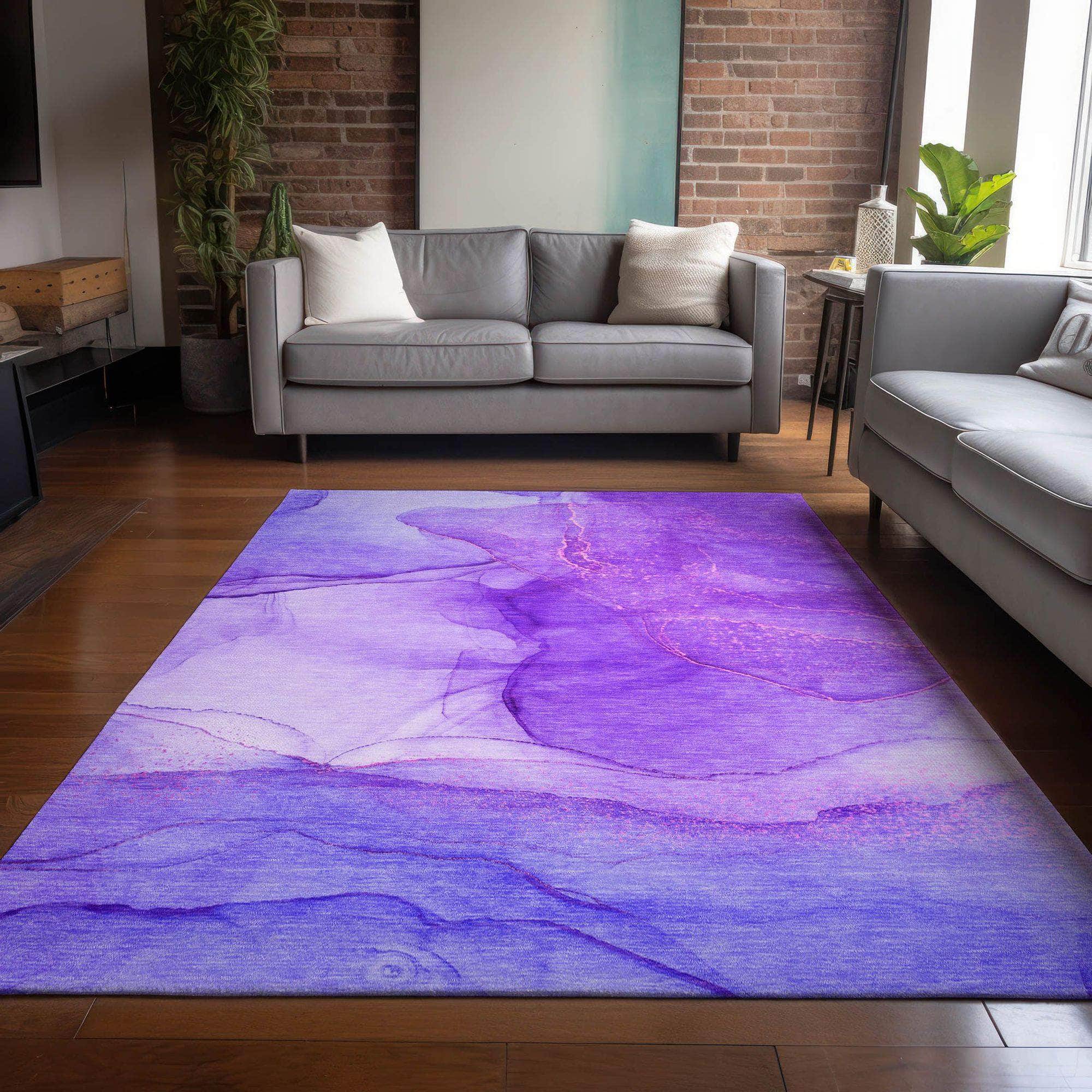 Machine Made ACN507 Purple Rugs