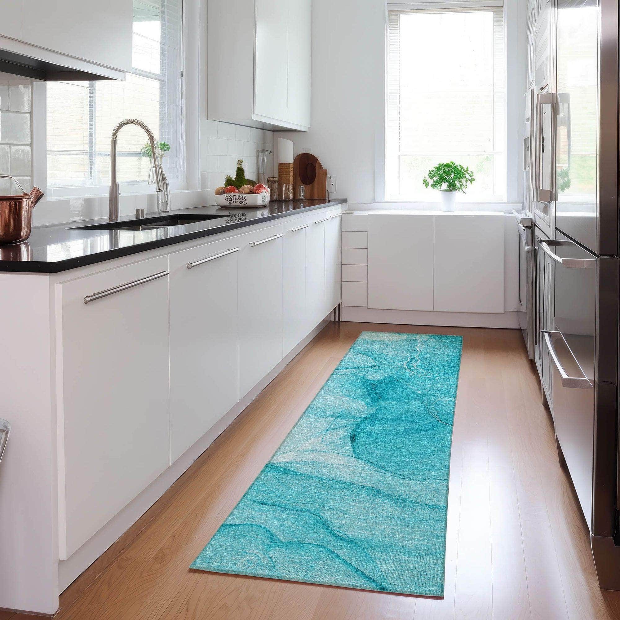 Machine Made ACN507 Teal Rugs