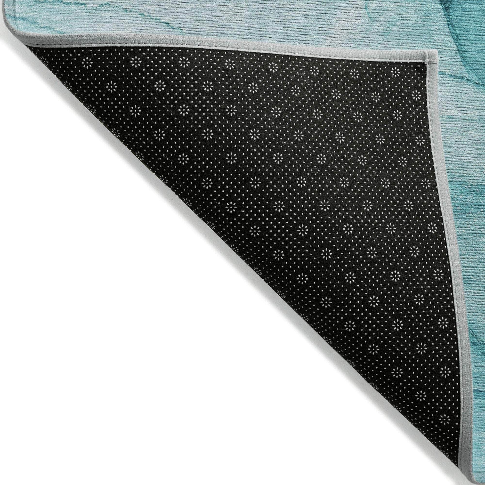 Machine Made ACN507 Teal Rugs