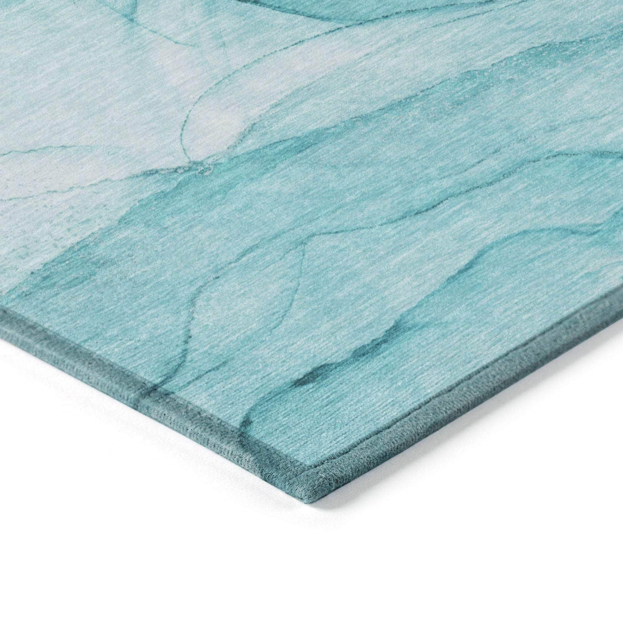 Machine Made ACN507 Teal Rugs