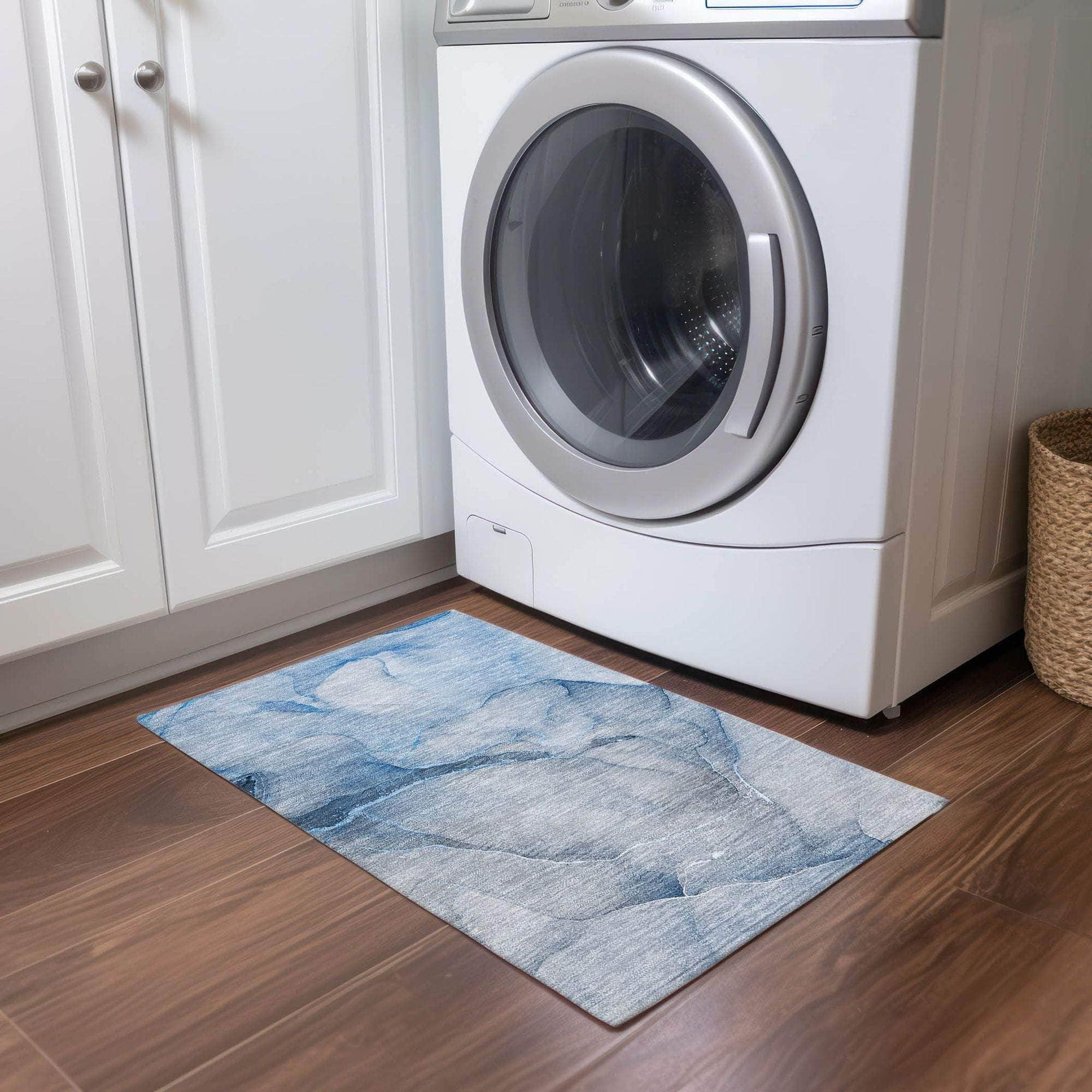 Machine Made ACN508 Blue Rugs