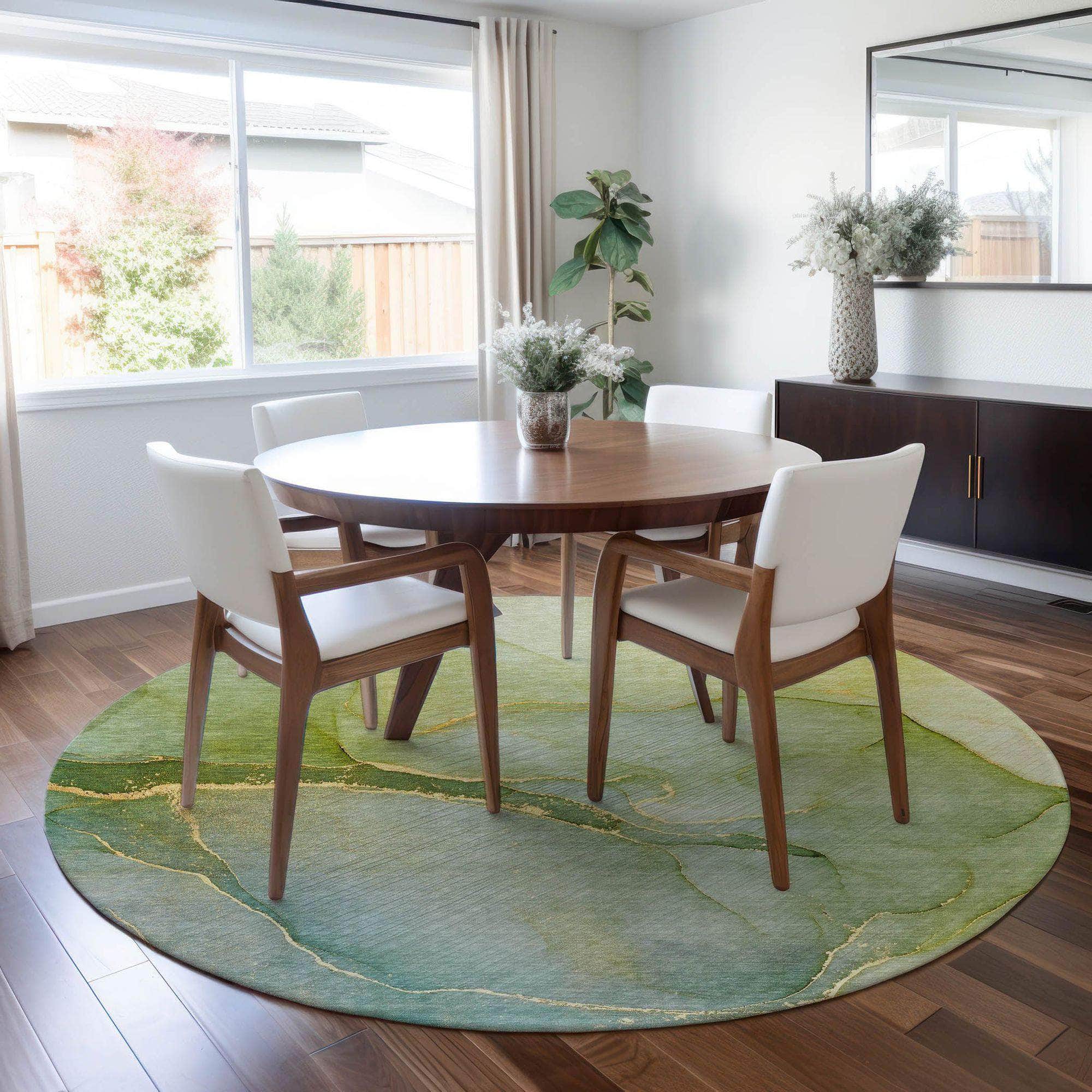 Machine Made ACN508 Green Rugs