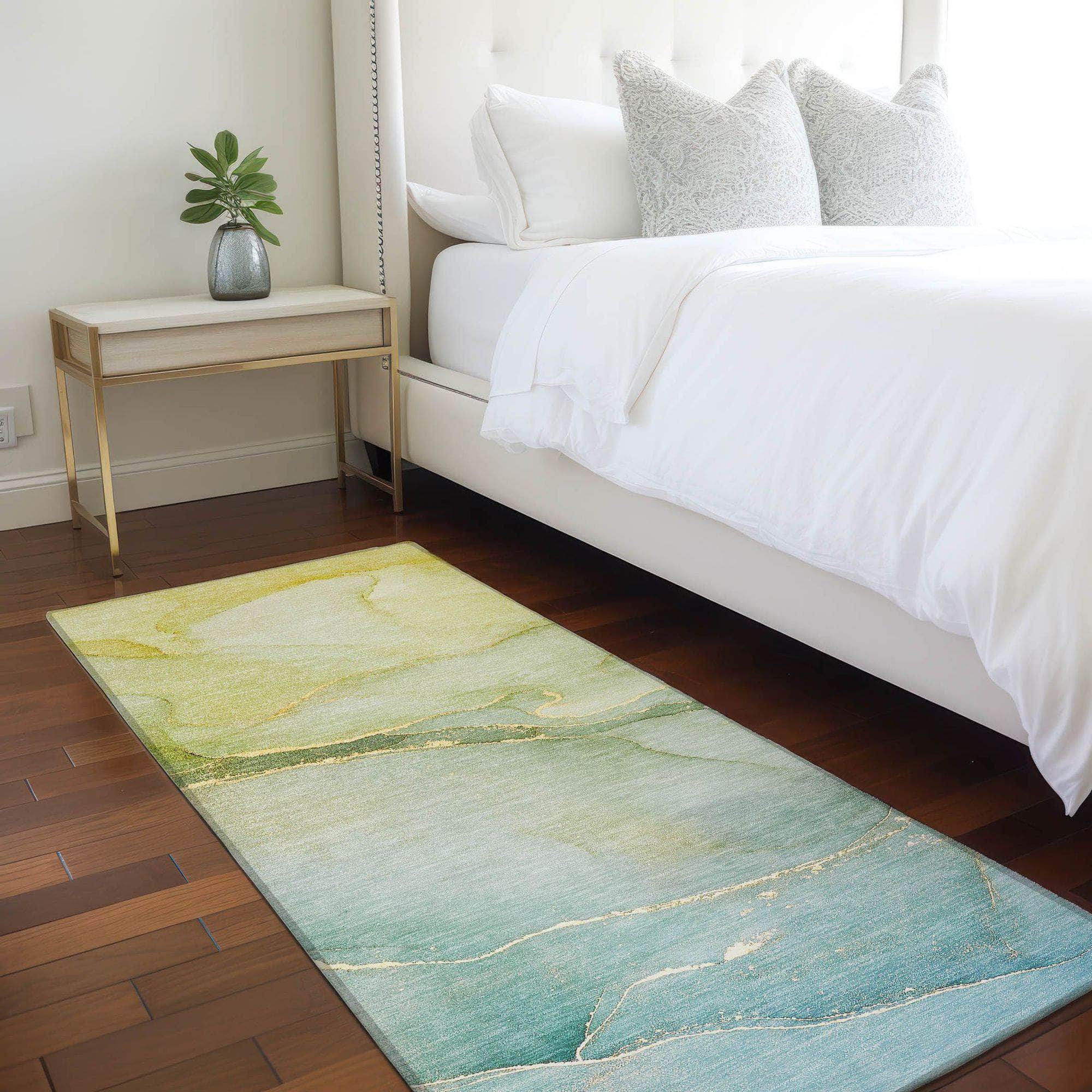 Machine Made ACN508 Green Rugs