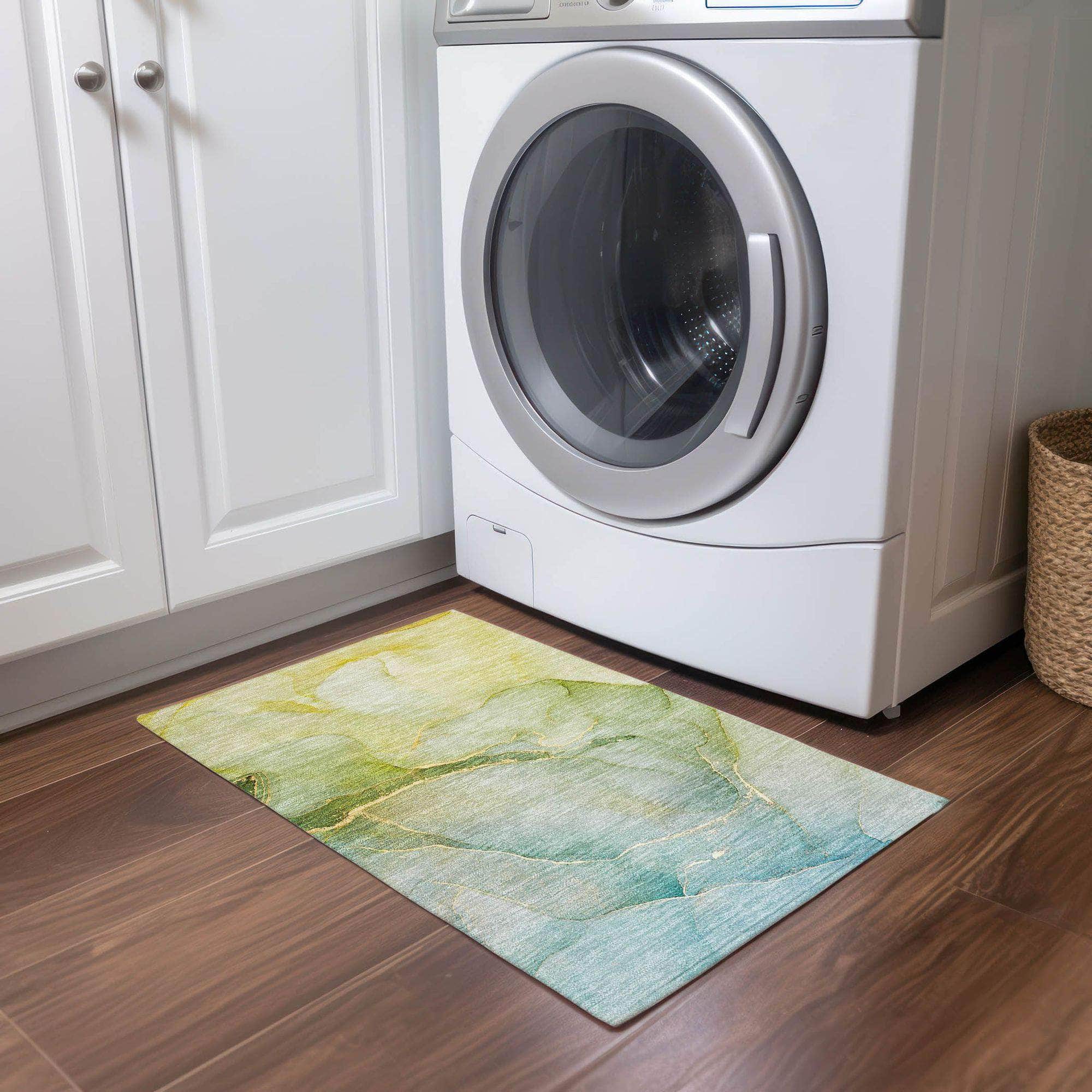 Machine Made ACN508 Green Rugs