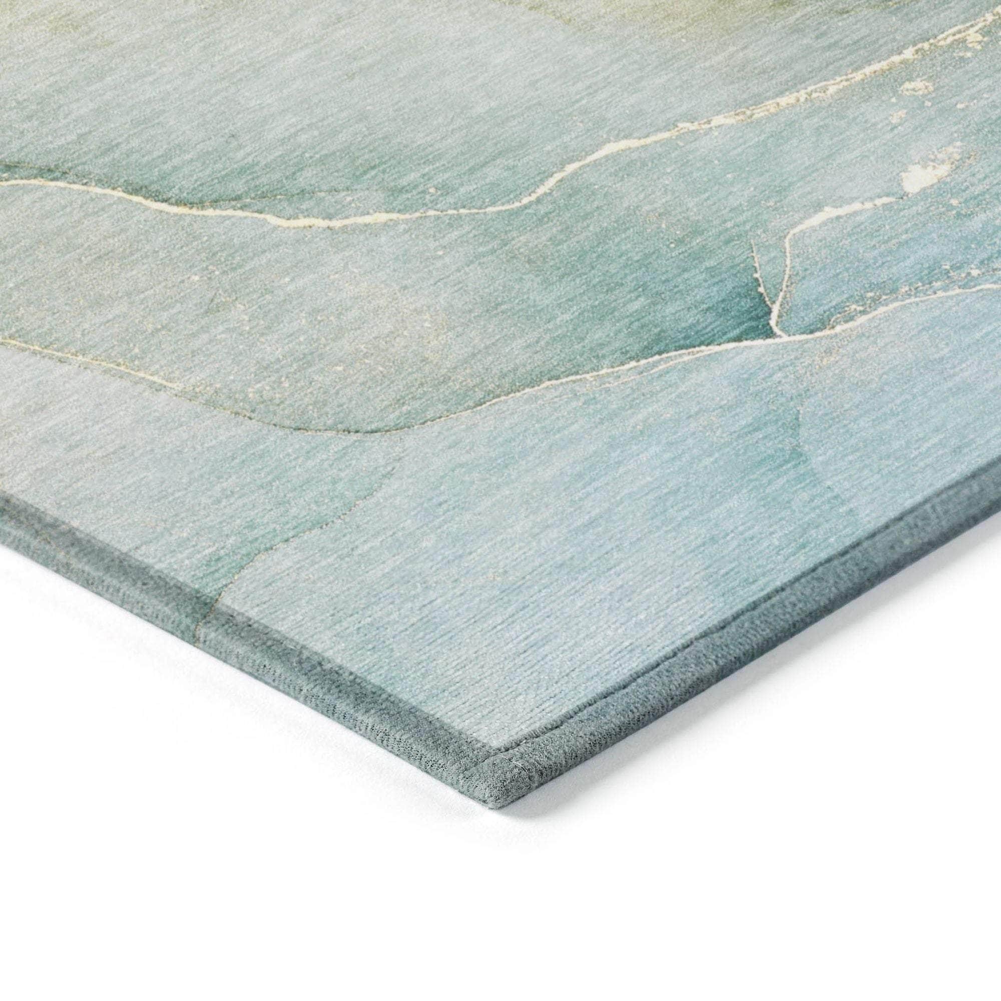 Machine Made ACN508 Green Rugs