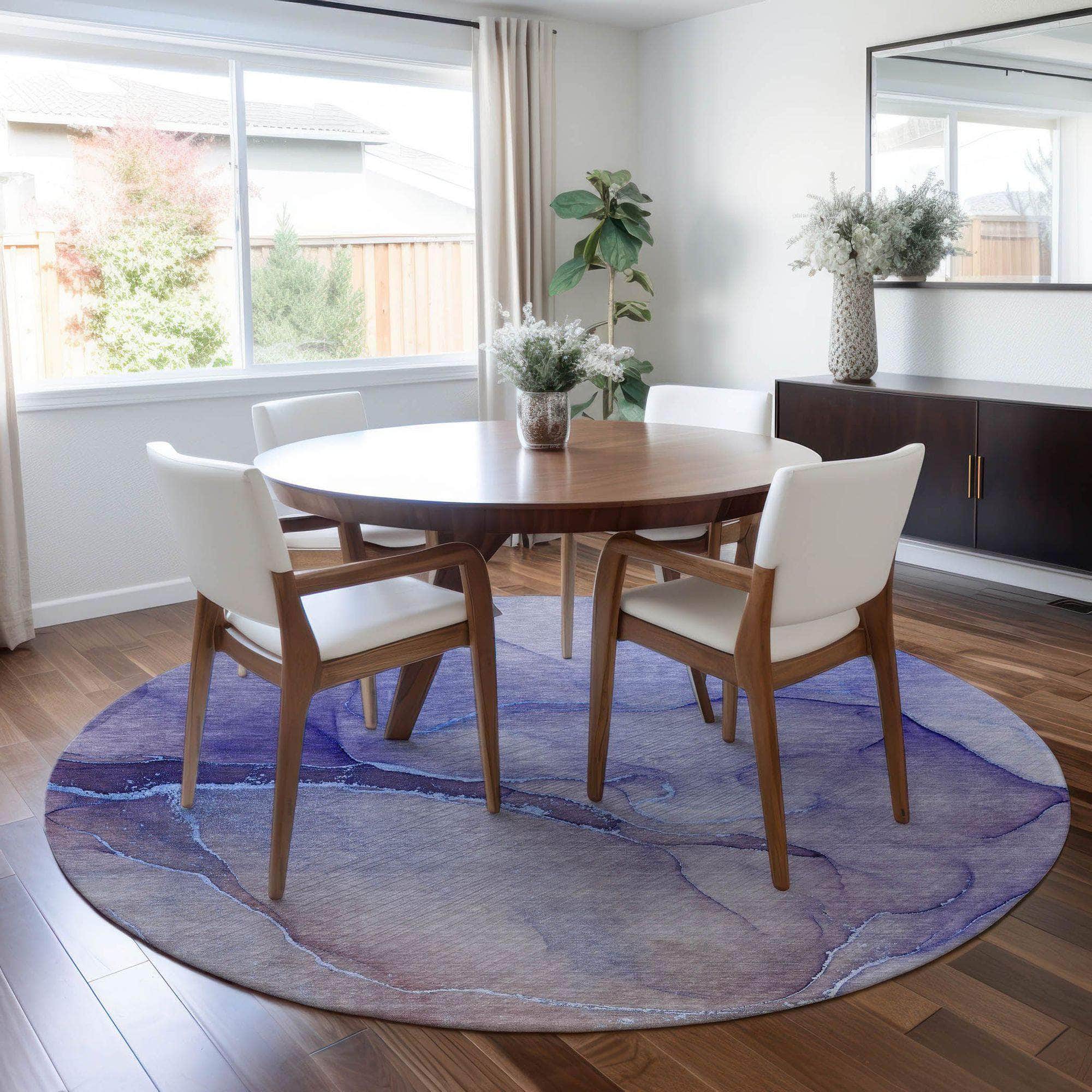 Machine Made ACN508 Navy Blue Rugs