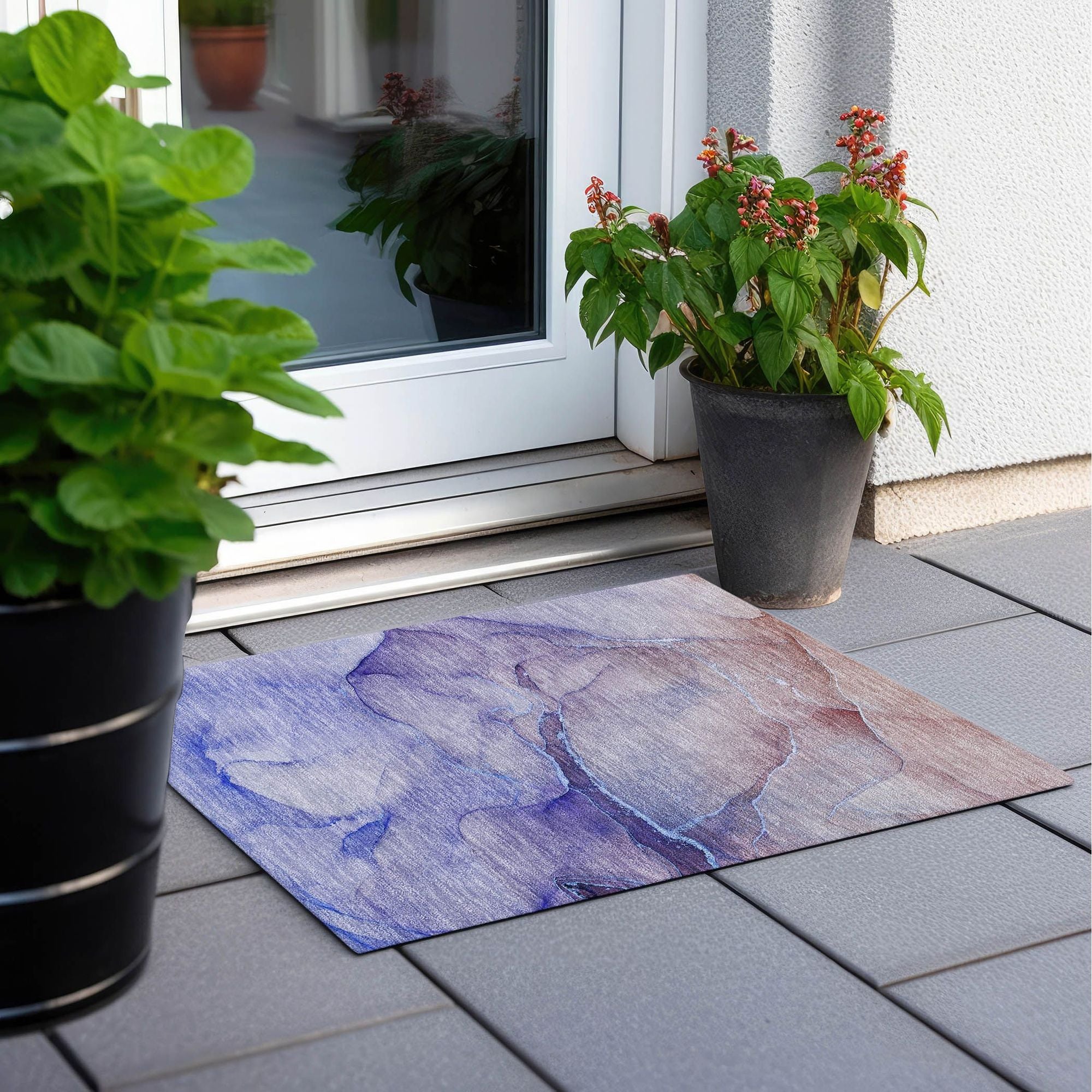 Machine Made ACN508 Navy Blue Rugs