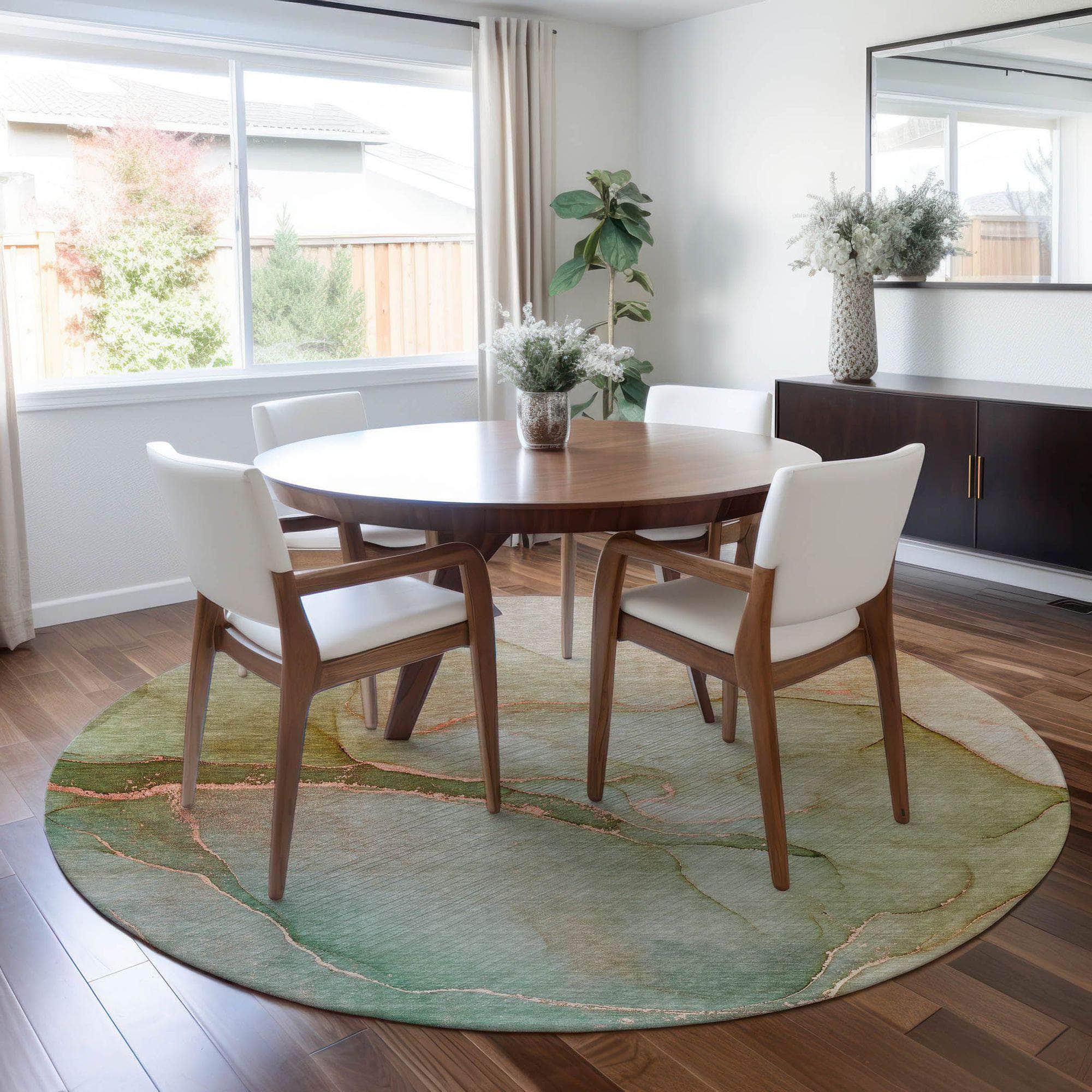 Machine Made ACN508 Teal Rugs