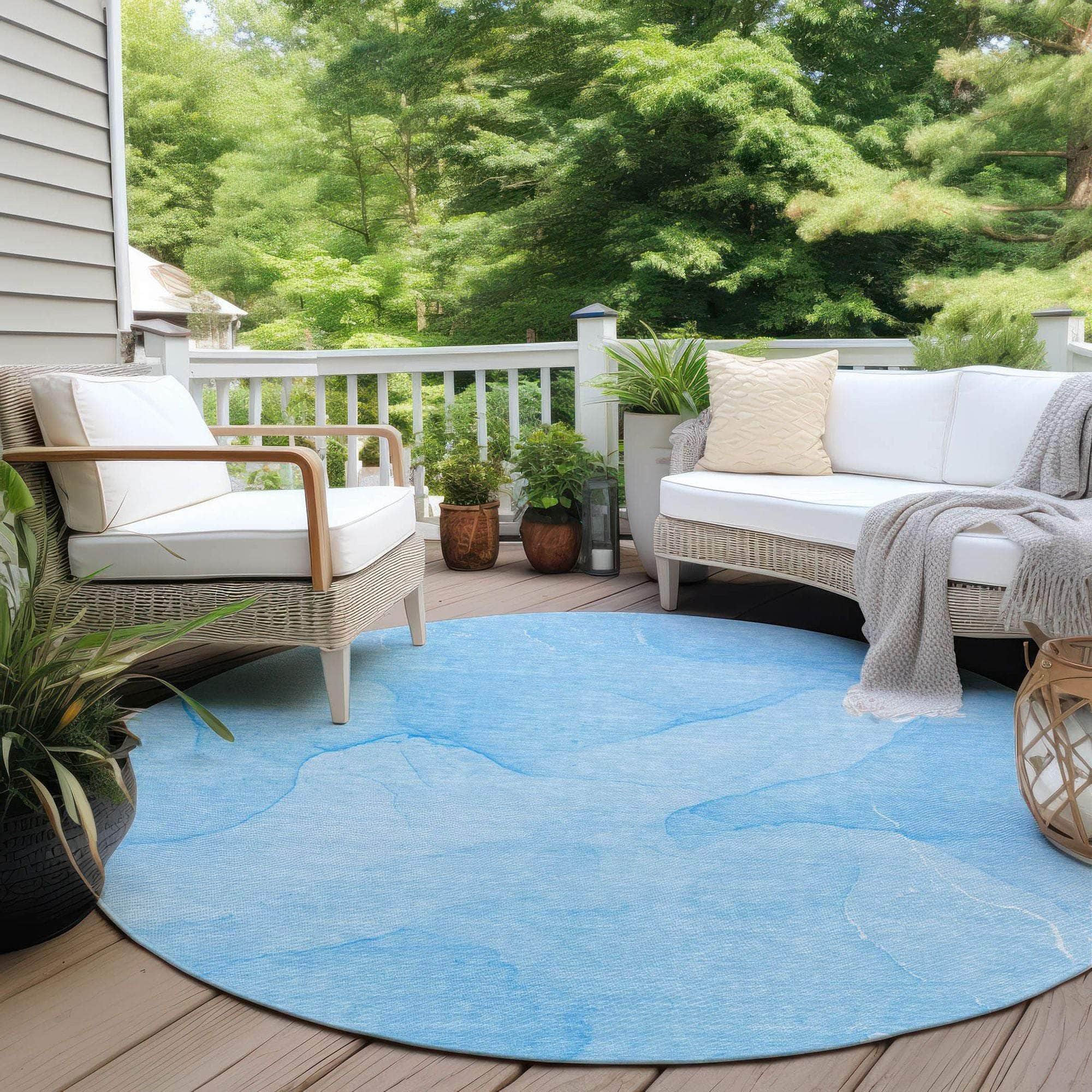 Machine Made ACN509 Blue Rugs