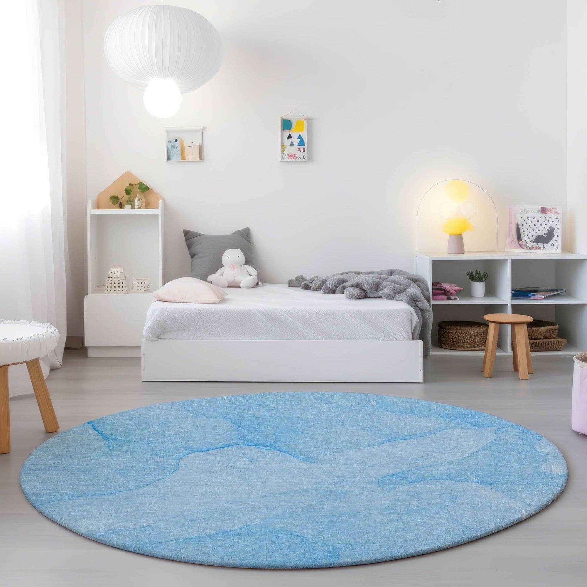 Machine Made ACN509 Blue Rugs