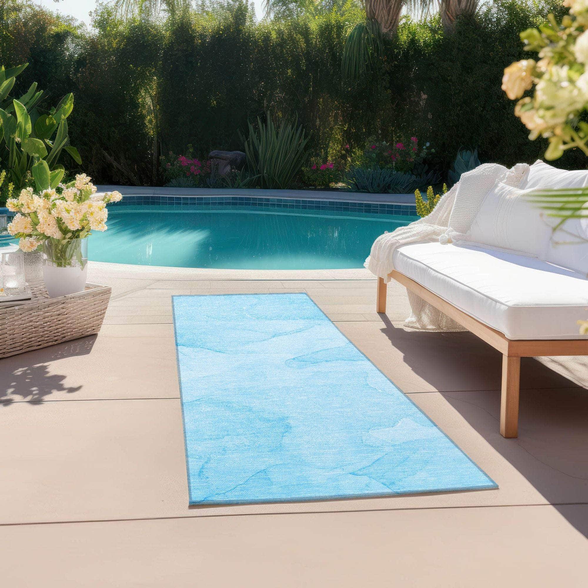 Machine Made ACN509 Blue Rugs