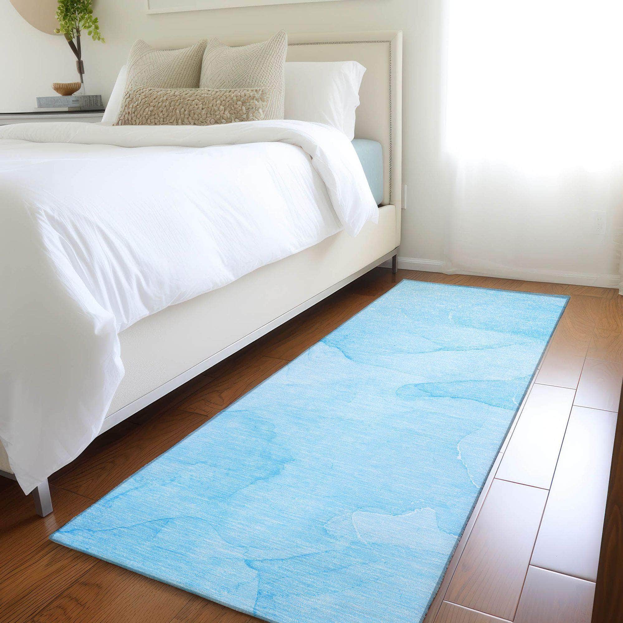 Machine Made ACN509 Blue Rugs