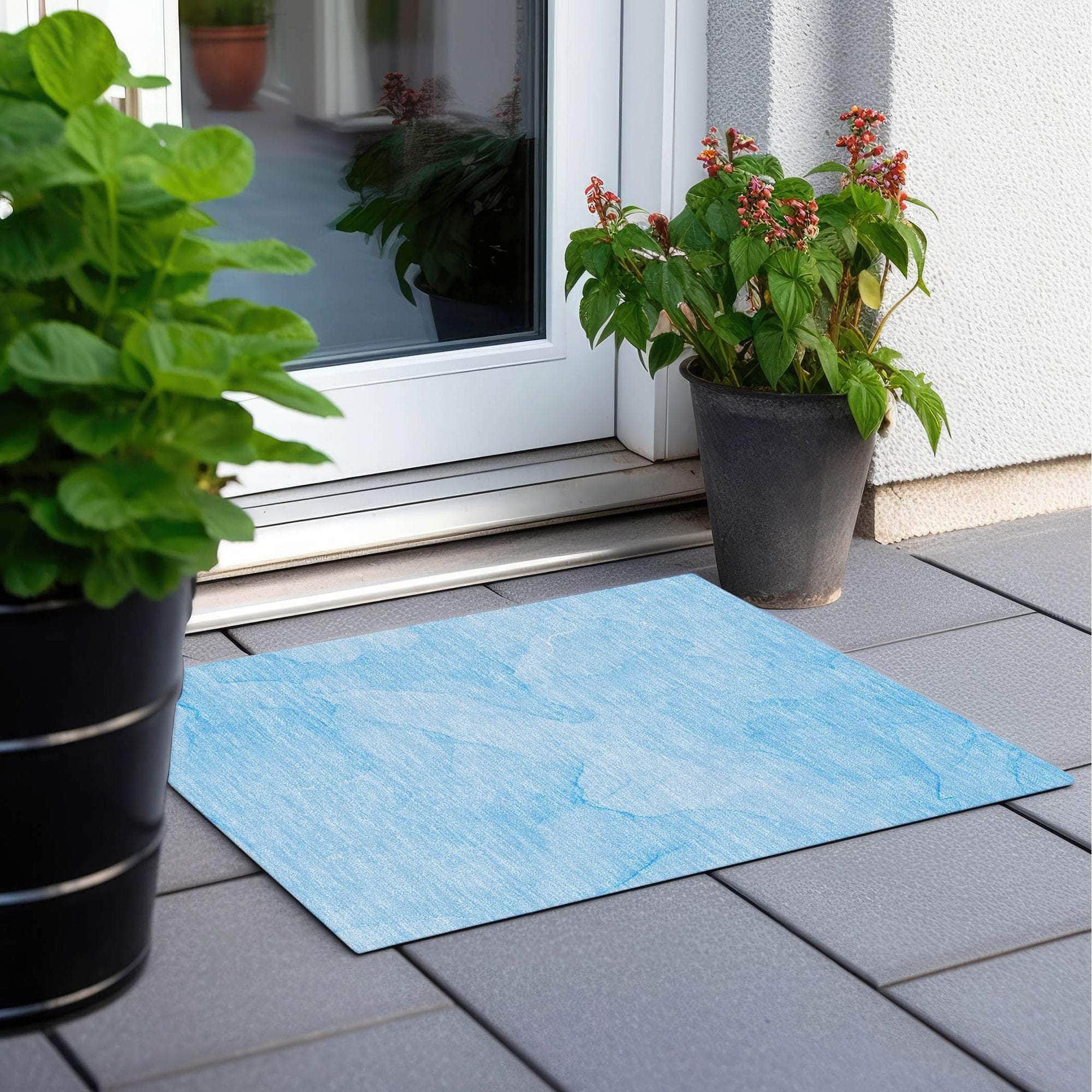 Machine Made ACN509 Blue Rugs