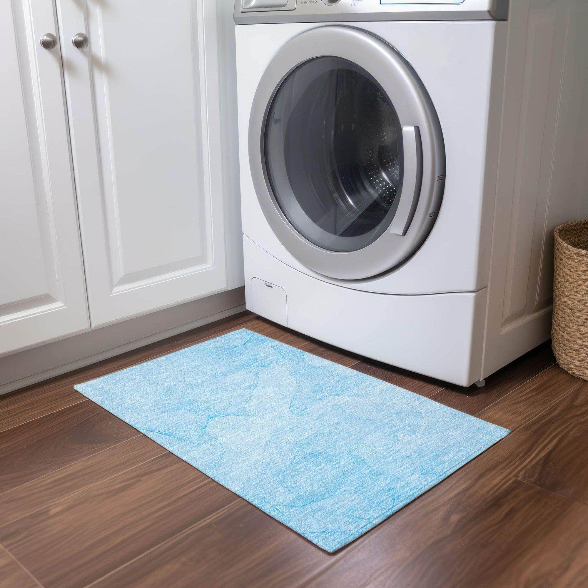 Machine Made ACN509 Blue Rugs